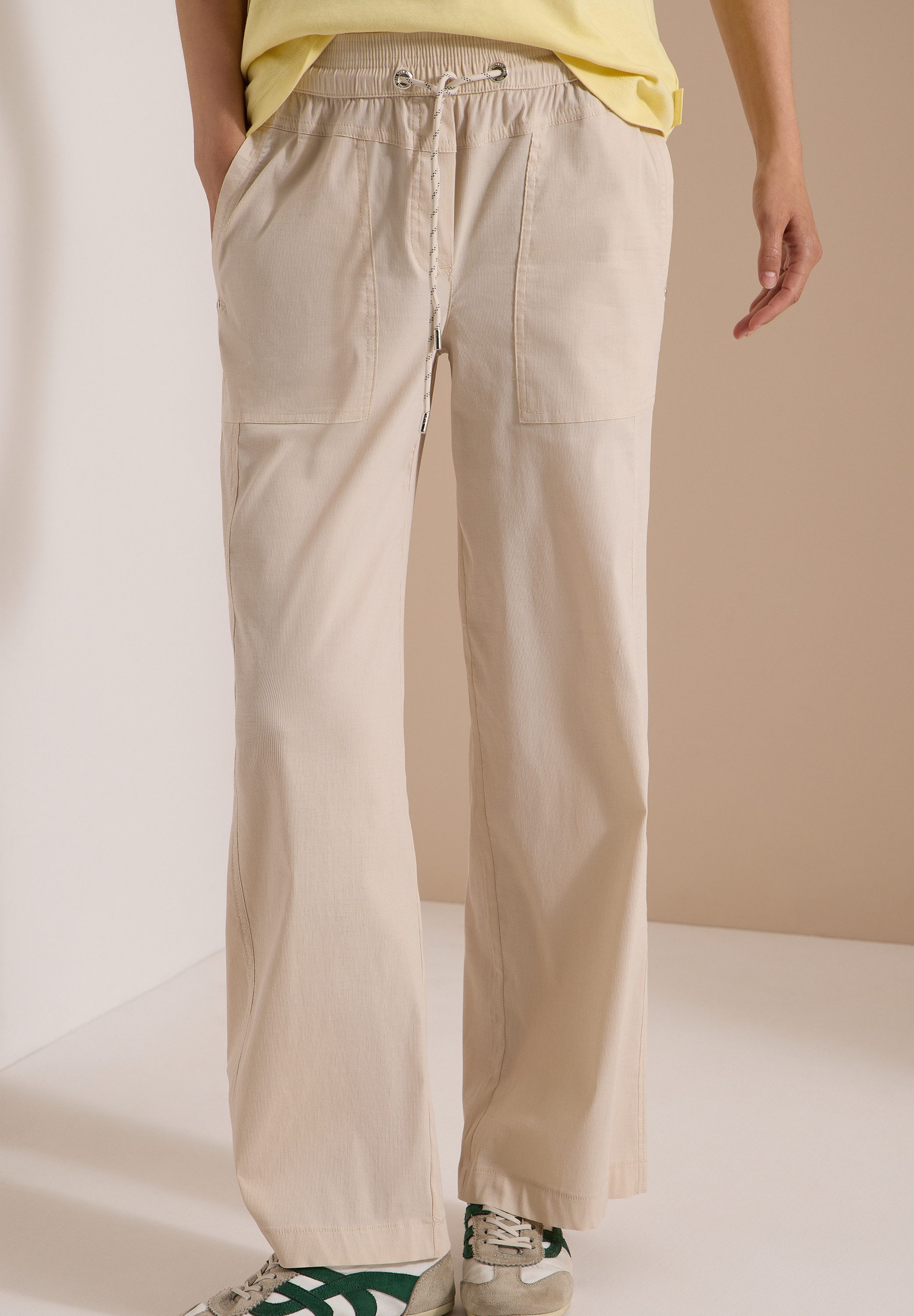 CECIL Stoffhose Style Neele Elastikbund, feines Streifemuster, Loose Fit