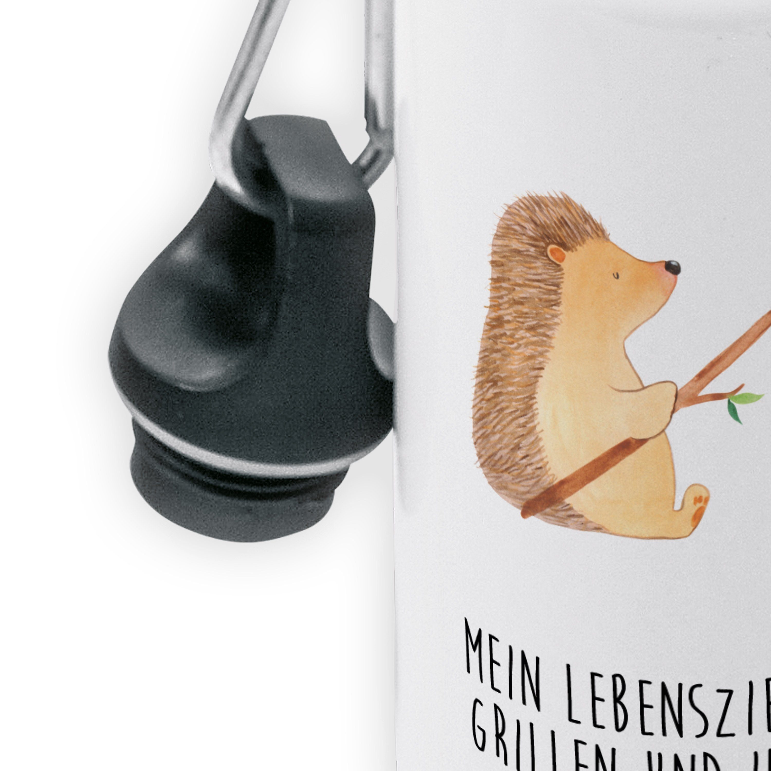 Mrs. Geschenk, Weiß & Trinkflasche Kindergarten Mr. - Igel Kindertrinkflasc Panda Flasche, grillt -