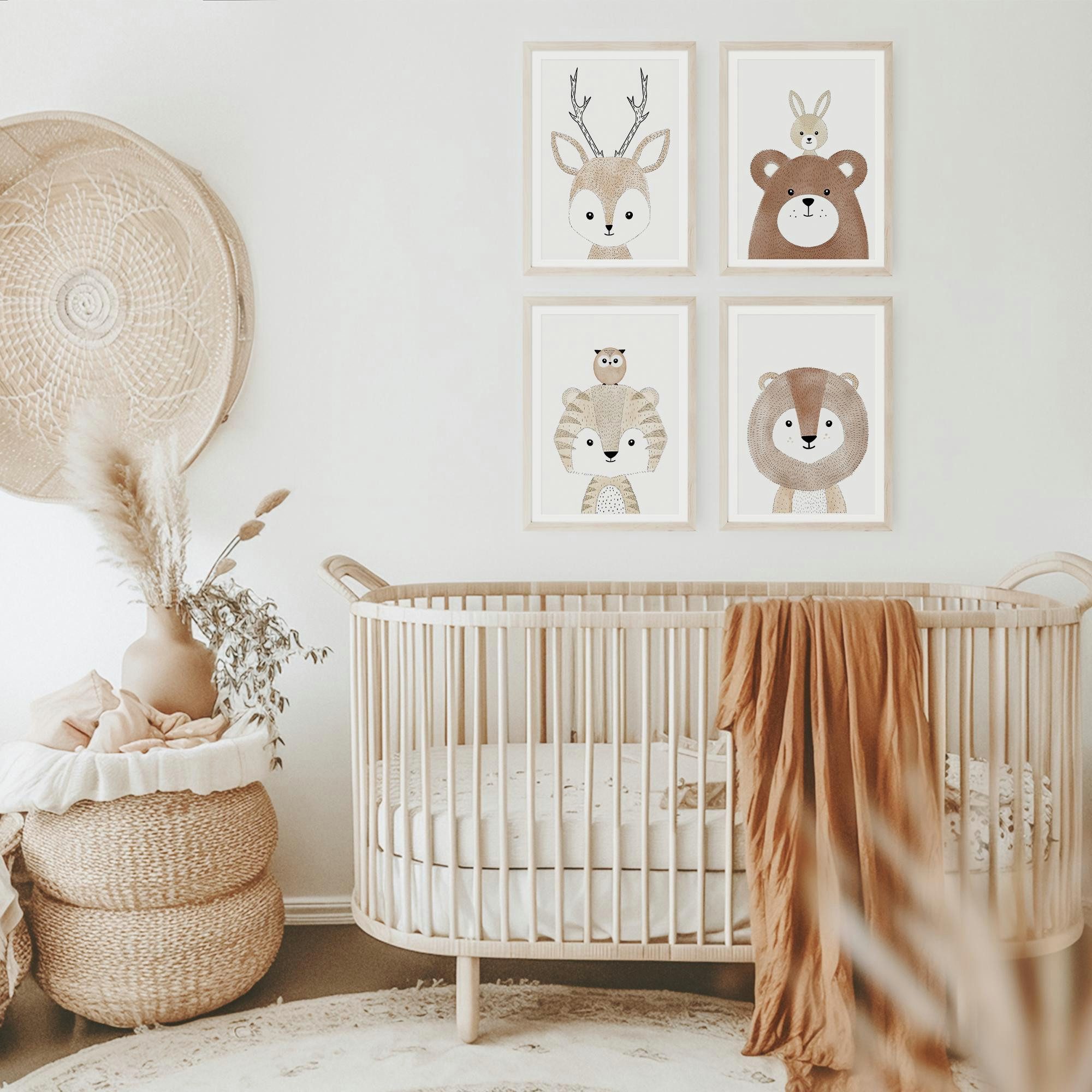 MeinBaby123® Poster Bilder Kinderzimmer, Tiere Poster Kinderzimmer Deko, Ba günstig online kaufen