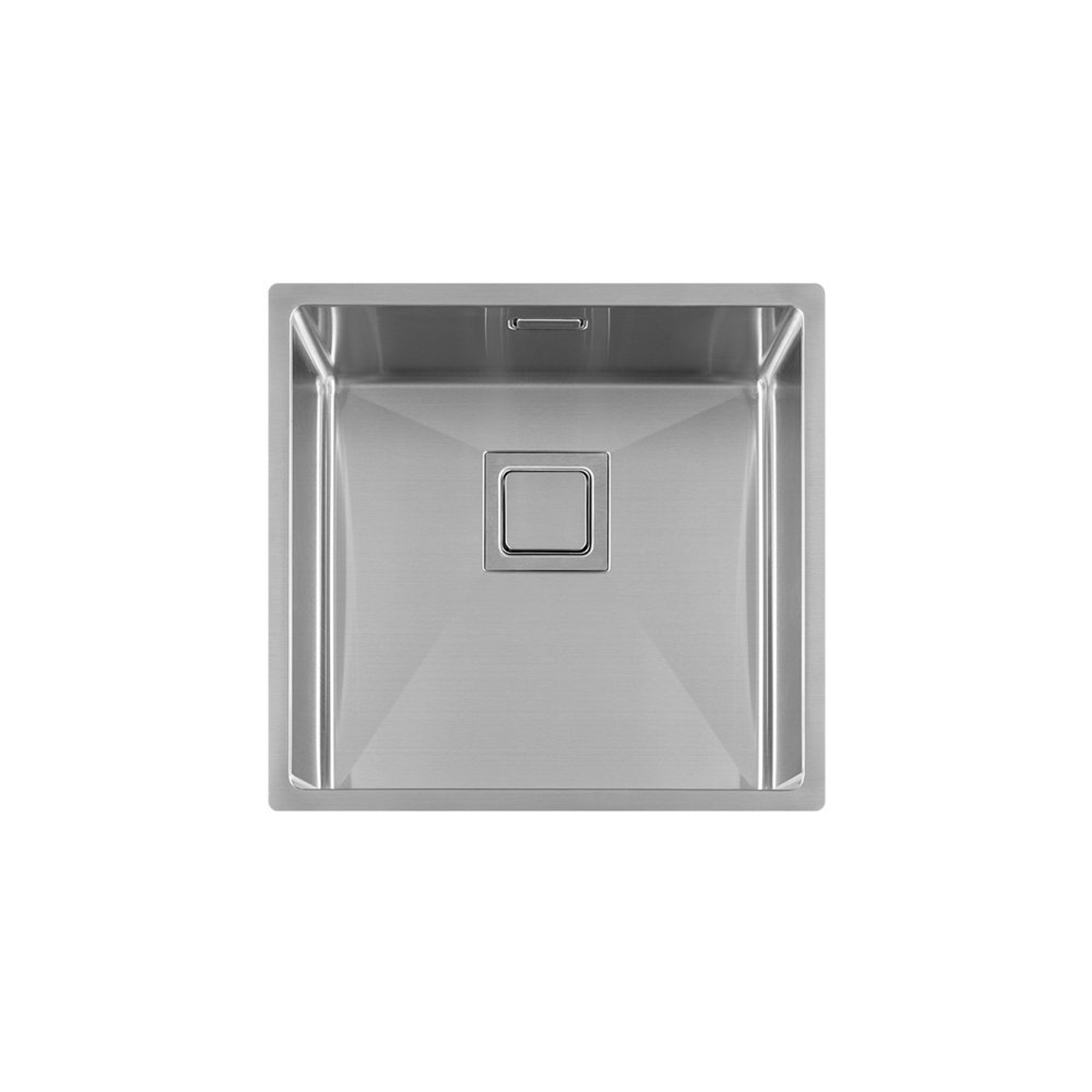 quadratisch, 44/44 Küchenspüle togo 40VK, cm, geradliniger flacher, Boden
