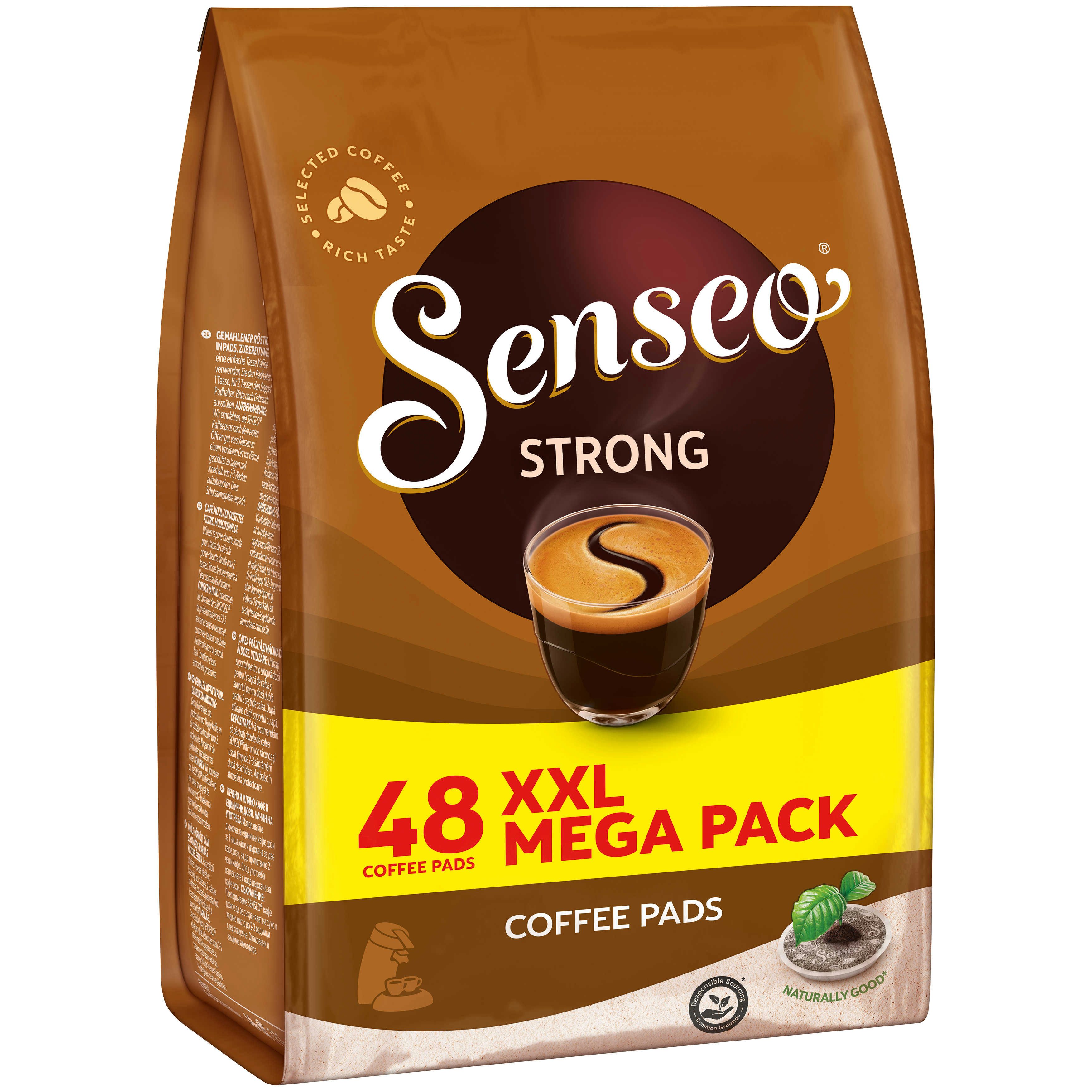 Senseo Kaffee Pads Strong stark kräftig 240 Getränke Kaffeepads XXL Pack, (Packung, 5er Pack)