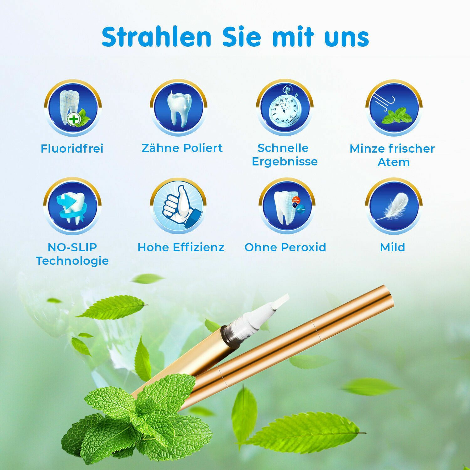 P-Beauty Cosmetic Accessories Zahnbleaching-Gel Stift Pen Gel Zahnweiß weiße Zähne Teeth Whitening Bleaching, Vegan, Steril Einzelverpackt, Tierversuchsfrei