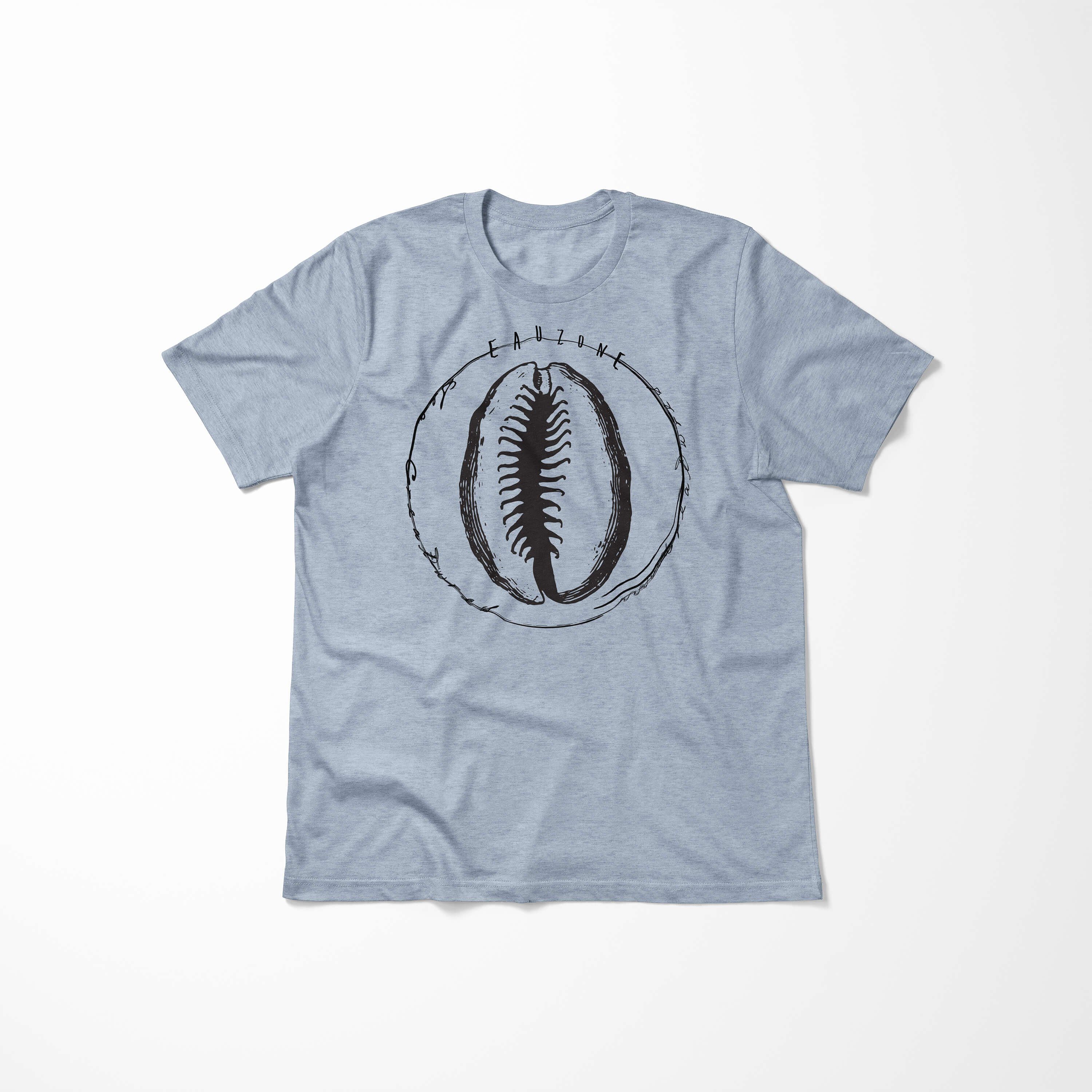 Sea 018 Art Stonewash Denim Serie: sportlicher Tiefsee T-Shirt T-Shirt Sinus Fische Sea Creatures, - / Struktur feine Schnitt und