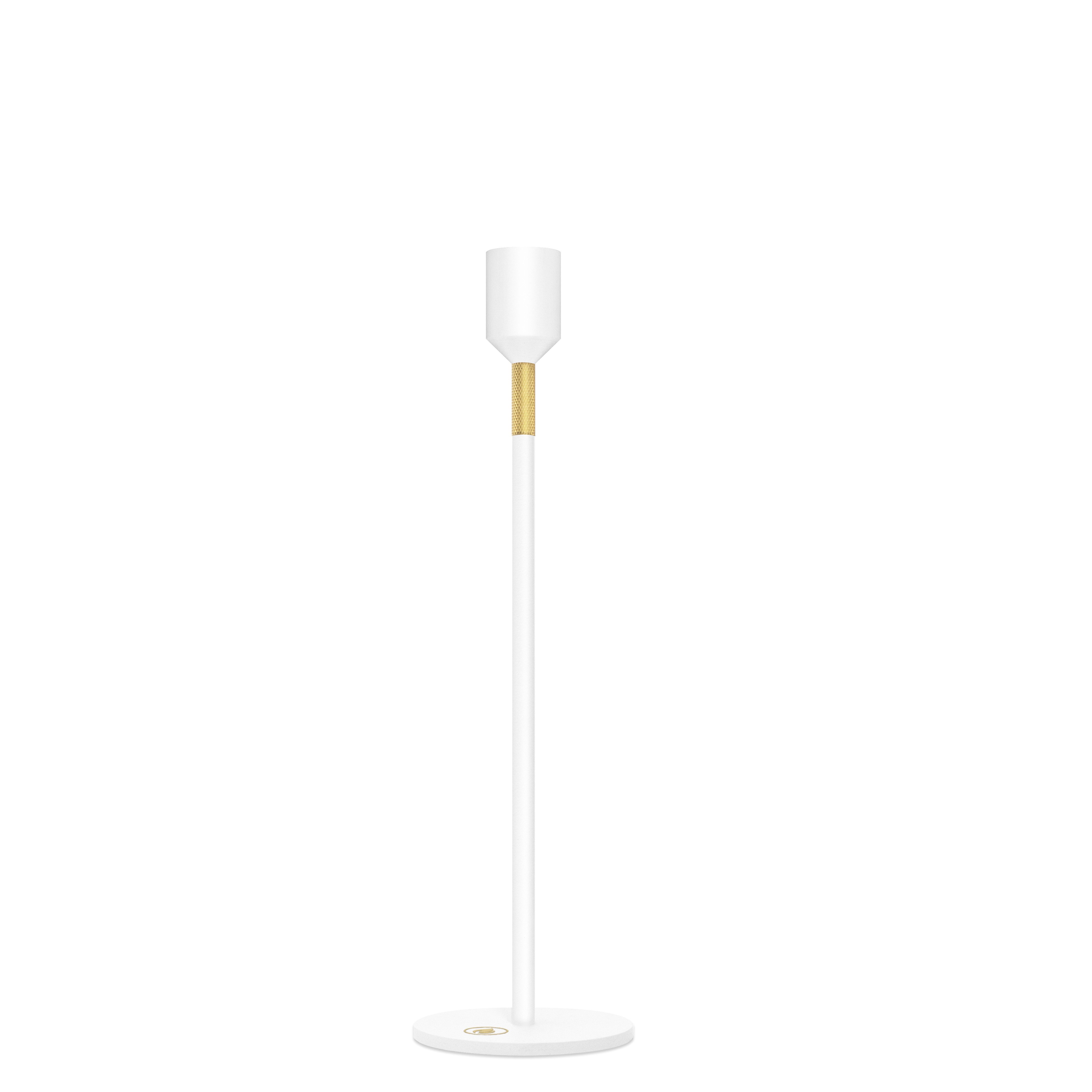 Nordic Flame Kerzenständer Kerzenständer WHITE weiß gold 27cm