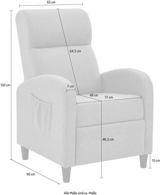 ATLANTIC home collection TV-Sessel Tom, mit Relax- und Schlaffunktion