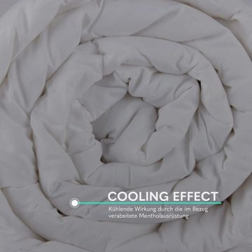 Steppbett + Kopfkissen, Cooling, Bestlivings, Füllung: Steppdecke, Bezug: Baumwolle, Hochwertige Bettdecke mit kühlenden Bezug - 135x200cm