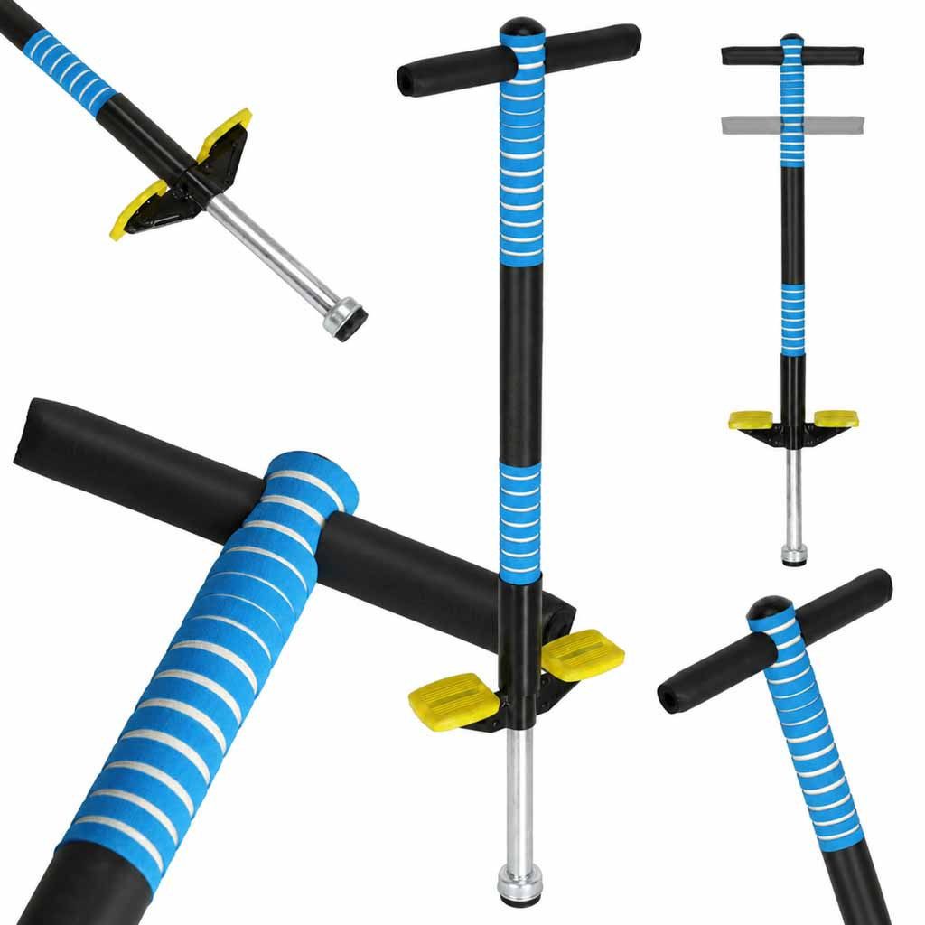 Ikonka Fußstütze Springstab Hüpfstange Sprungstange, verstellbar, rutschfeste Trittflächen, bis 40 kg