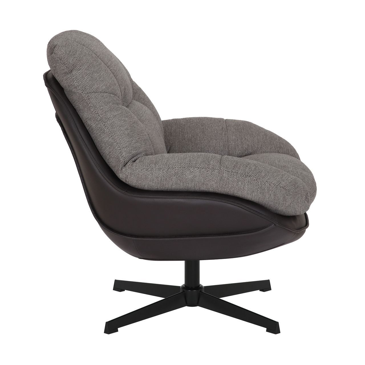 Better Home Relaxsessel gepolsterter Drehstuhl, Loungesessel, hellgrau & schwarz