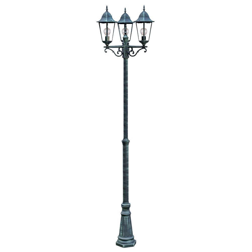 etc-shop Außen-Stehlampe, Glas Aluminium Gartenlaterne Kandelaber Stehlampe Außenlampe inklusive, nicht Laterne Leuchtmittel