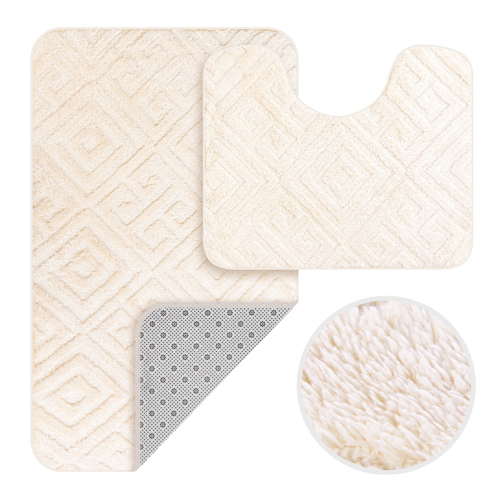 HOMELUX Badematte Badgarnitur 2-teilig mit Ausschnitt, weich & rutschfest, günstig online kaufen