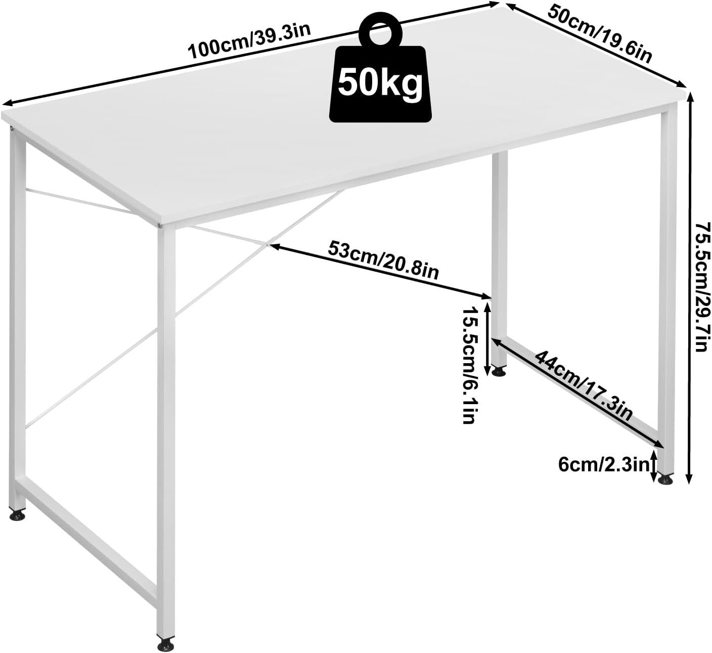 Woltu Schreibtisch (1-St), Computertisch, für Büro Homeoffice Arbeitszimmer Schlafzimmer