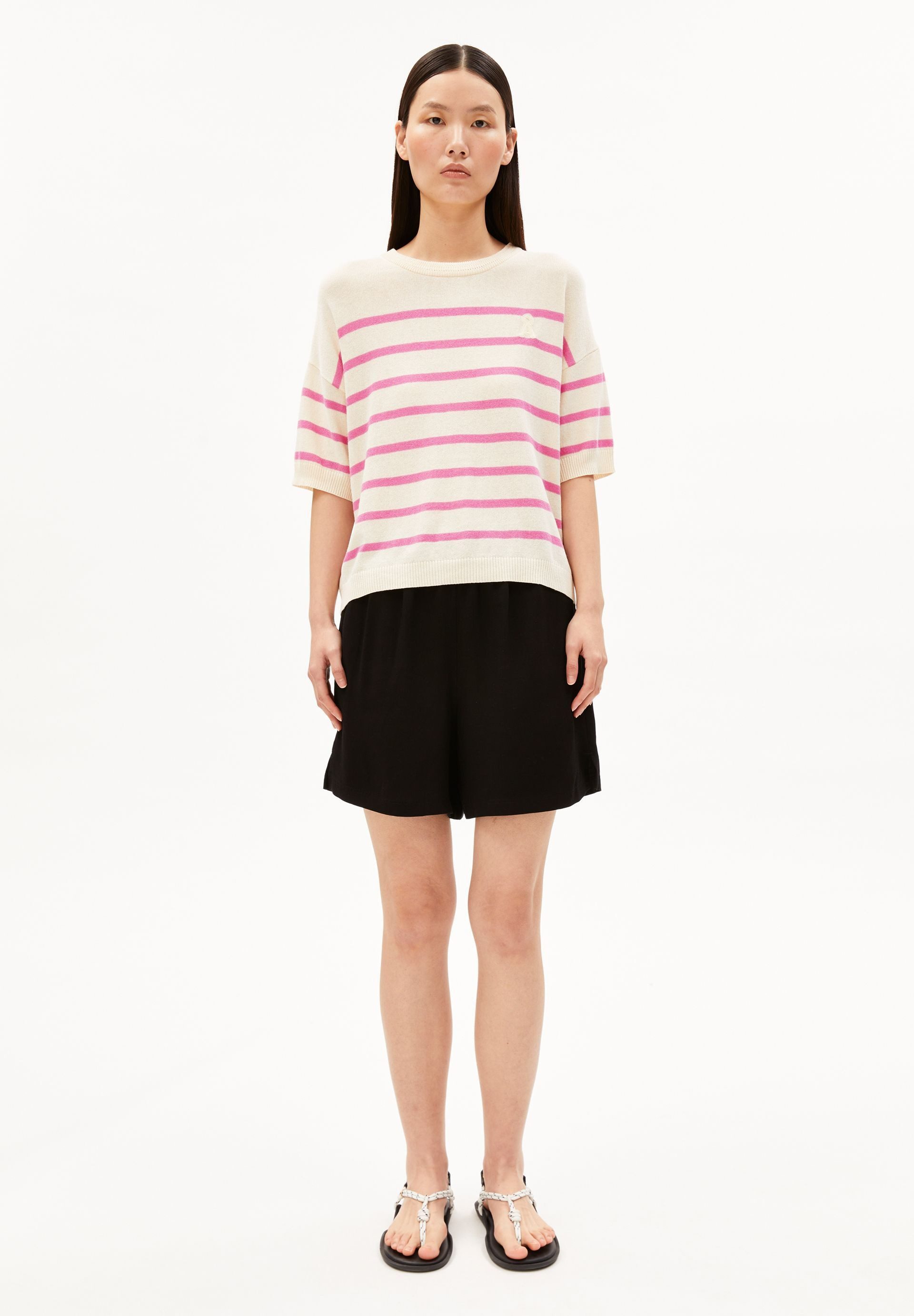 Armedangels T-Shirt STRIPE Strickshirt aus Leinen-Mix Relaxed Fit