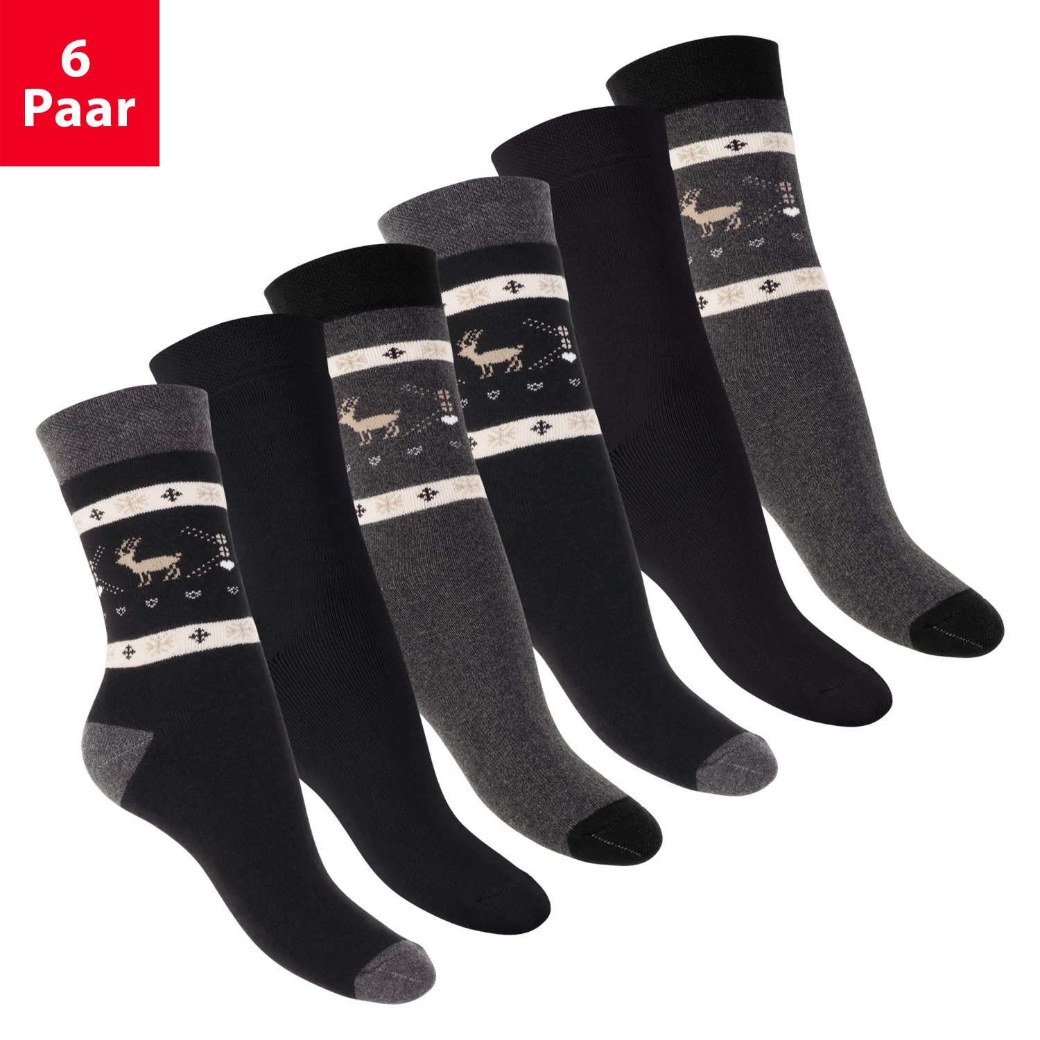 Footstar Thermosocken Damen Wintersocken (6 Paar) Warme Vollfrottee Thermo günstig online kaufen
