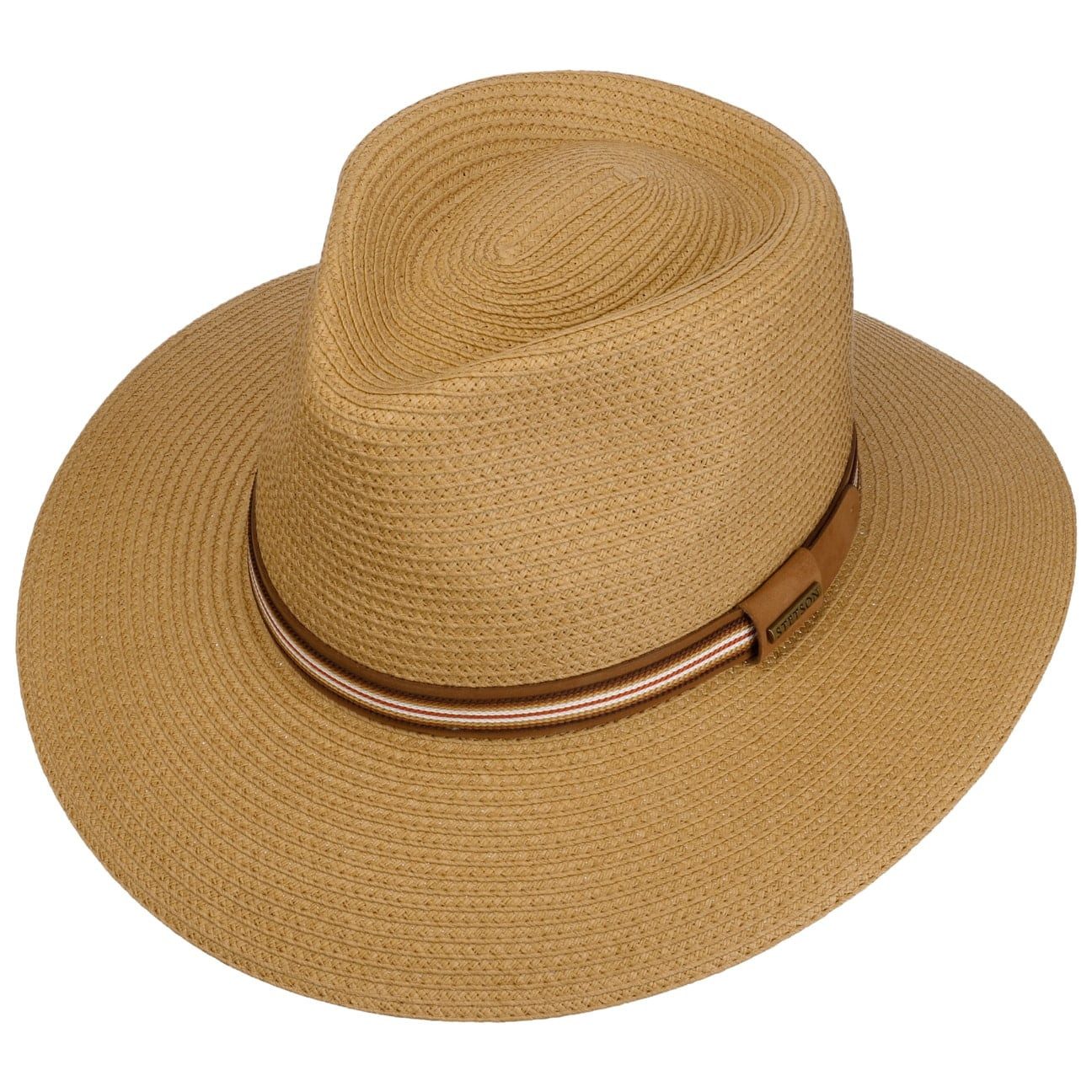 Stetson Sonnenhut (1-St) Strohtraveller mit Lederband