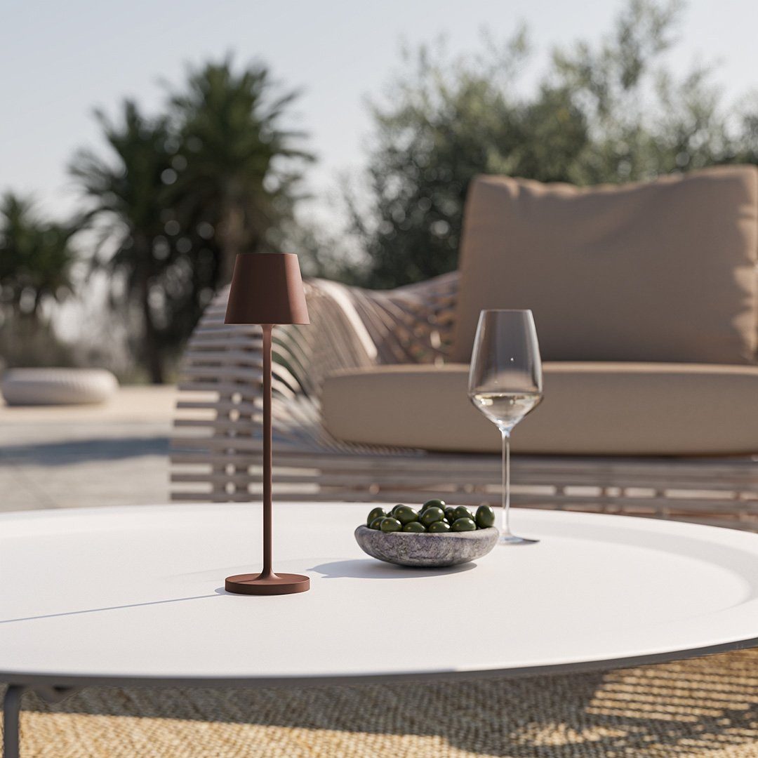 Neona LED Tischleuchte NOVA Rostbraun, LED fest integriert, Warmweiß