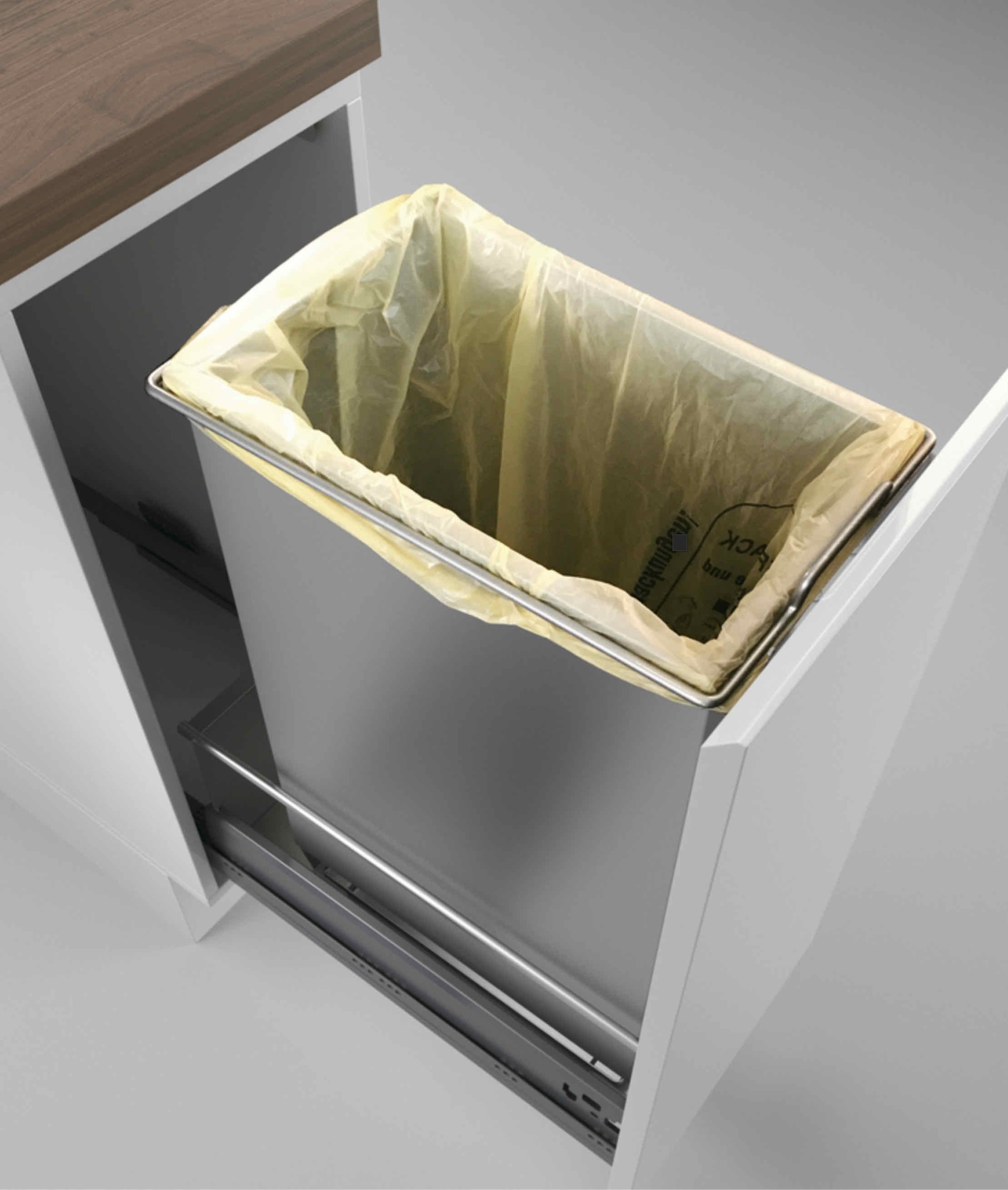 Naber Einbaumülleimer NABER Cox® Giallo, Abfallsammler für vorhandene Auszüge, silber