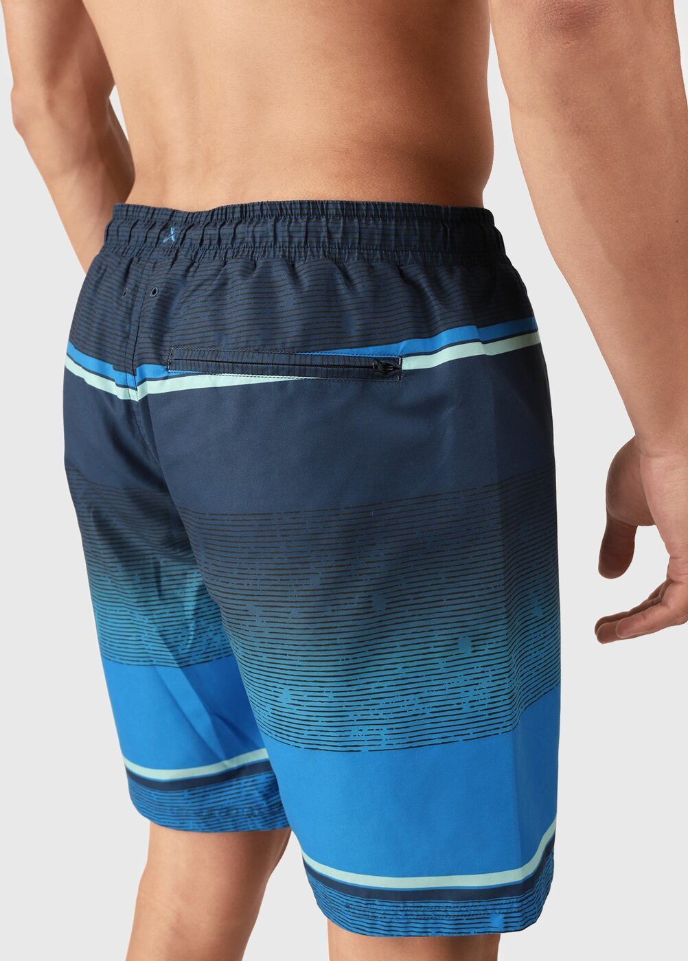 Brunotti Badeshorts Maros Men Swim Shorts Destroy Stripes Neon Blue