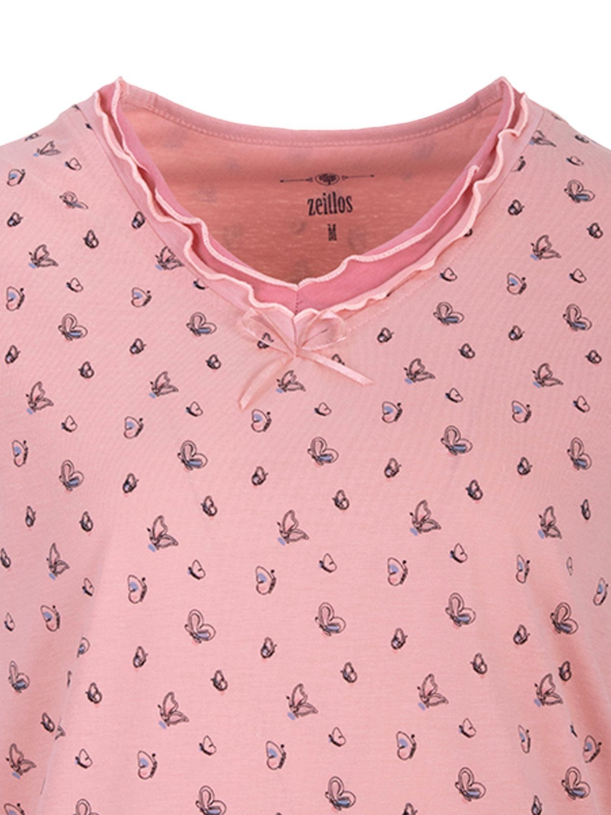 Nachthemd zeitlos - Kurzarm Schmetterling Nachthemd rosa