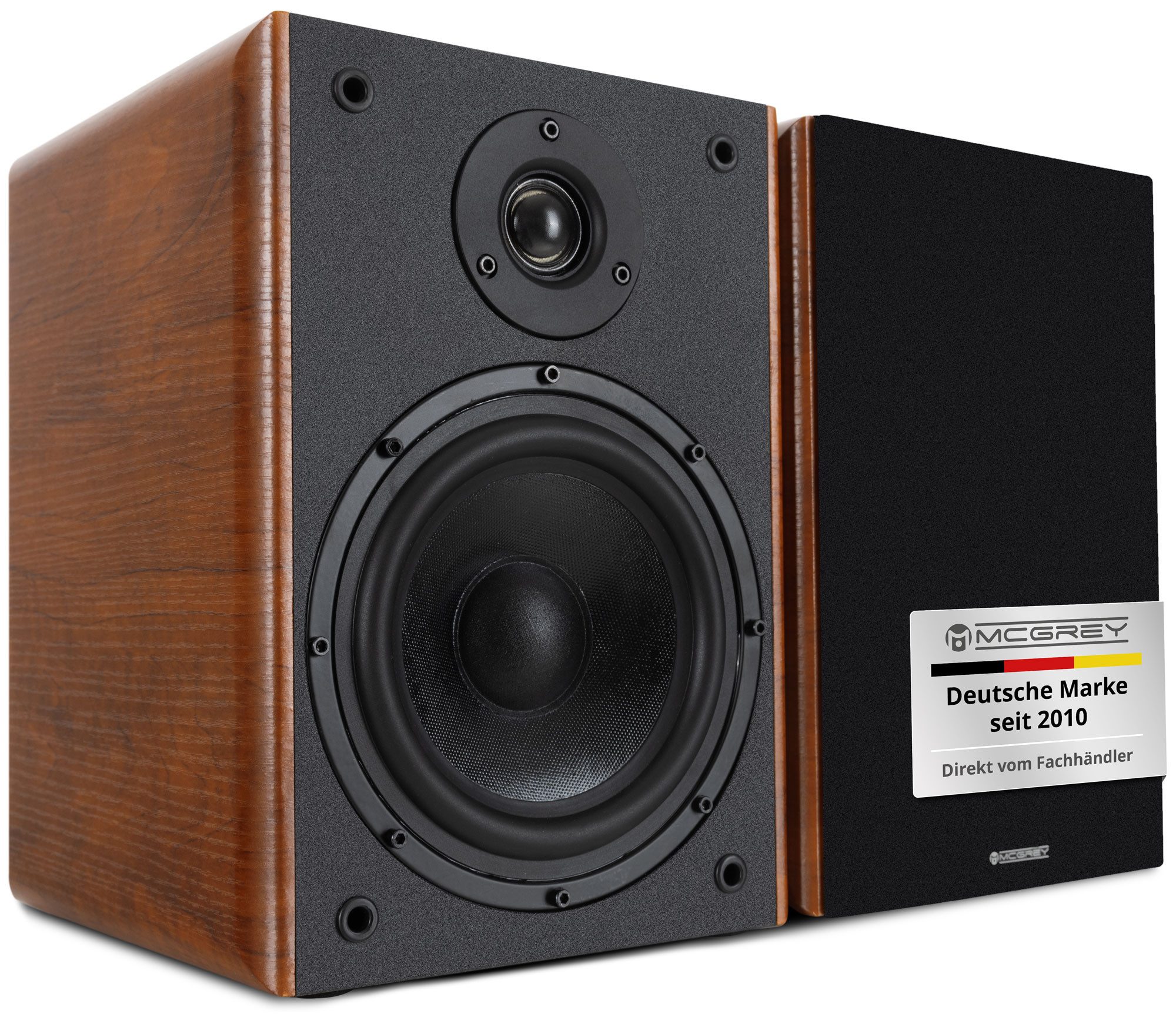 McGrey McGrey BSS-365 BN 6,5" HiFi Regallautsprecher Paar braun 2x 60W RMS Lautsprecher 2 Wege (6 W, HiFi Flachlautsprecher,6,5" (16,5 cm) Woofer, 1,0" (2,54 cm) Tweeter)