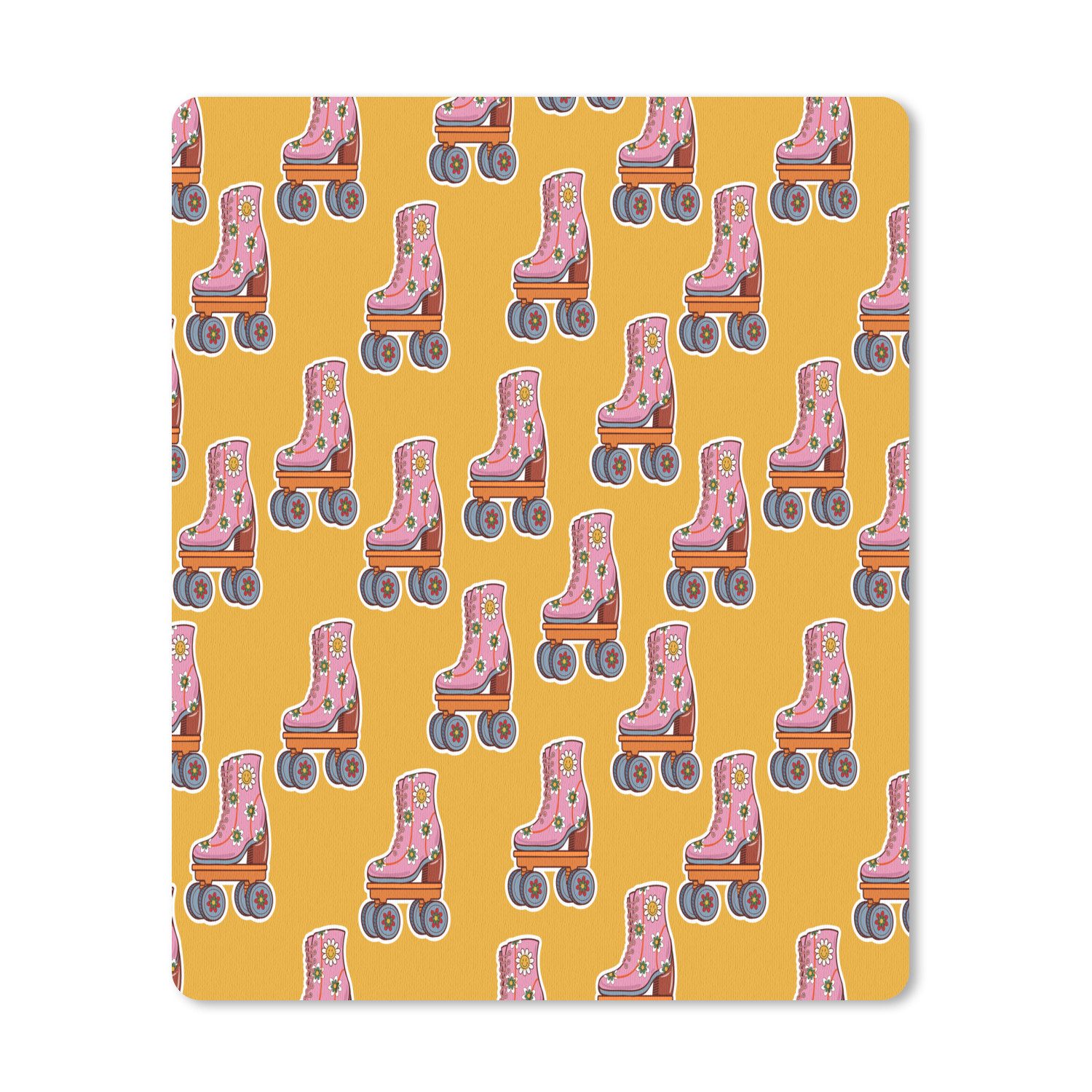 MuchoWow Mauspad Gelb - Rollerblades - Muster (1-St), Büro für Tastatur und Maus, Mousepad Gaming, Desk Mat, 30x40 cm