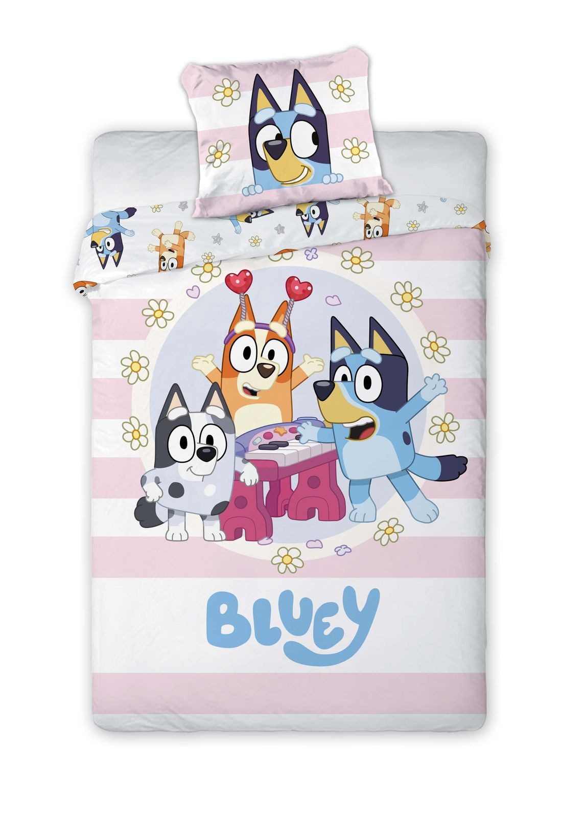 BrandMac Bettwäsche Bluey - Party - Wende-Bettwäsche-Set, 135x200 & 80x80, Baumwolle, 100% Baumwolle