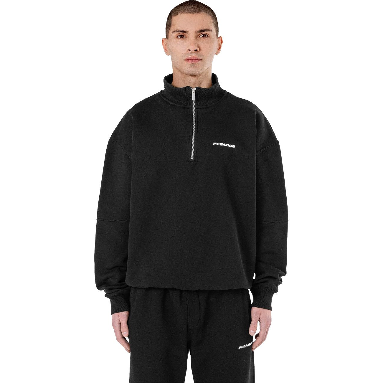 PEGADOR Sweatshirt Logo Oversized Half Zip Sweater Logo Oversized Half Zip Sweater