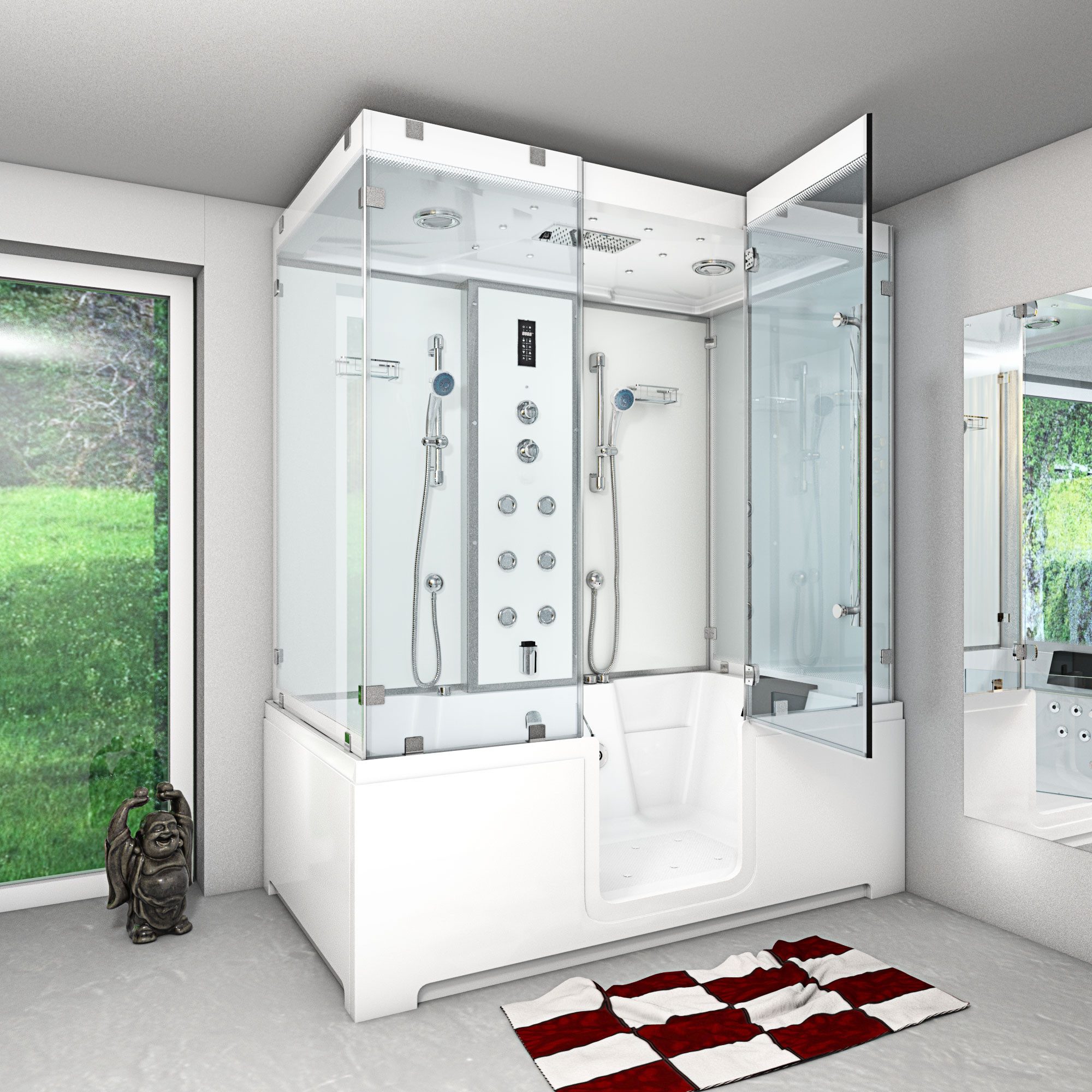 AcquaVapore Grossraumdusche Kombination Badewanne Dusche K88-WS-EH-C-ALL günstig online kaufen