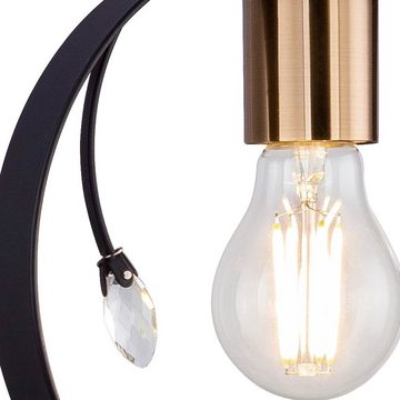 etc-shop LED Pendelleuchte, Leuchtmittel inklusive, Warmweiß, Vintage Decken Hänge Lampe Ring FILAMENT Pendel Leuchte schwarz im