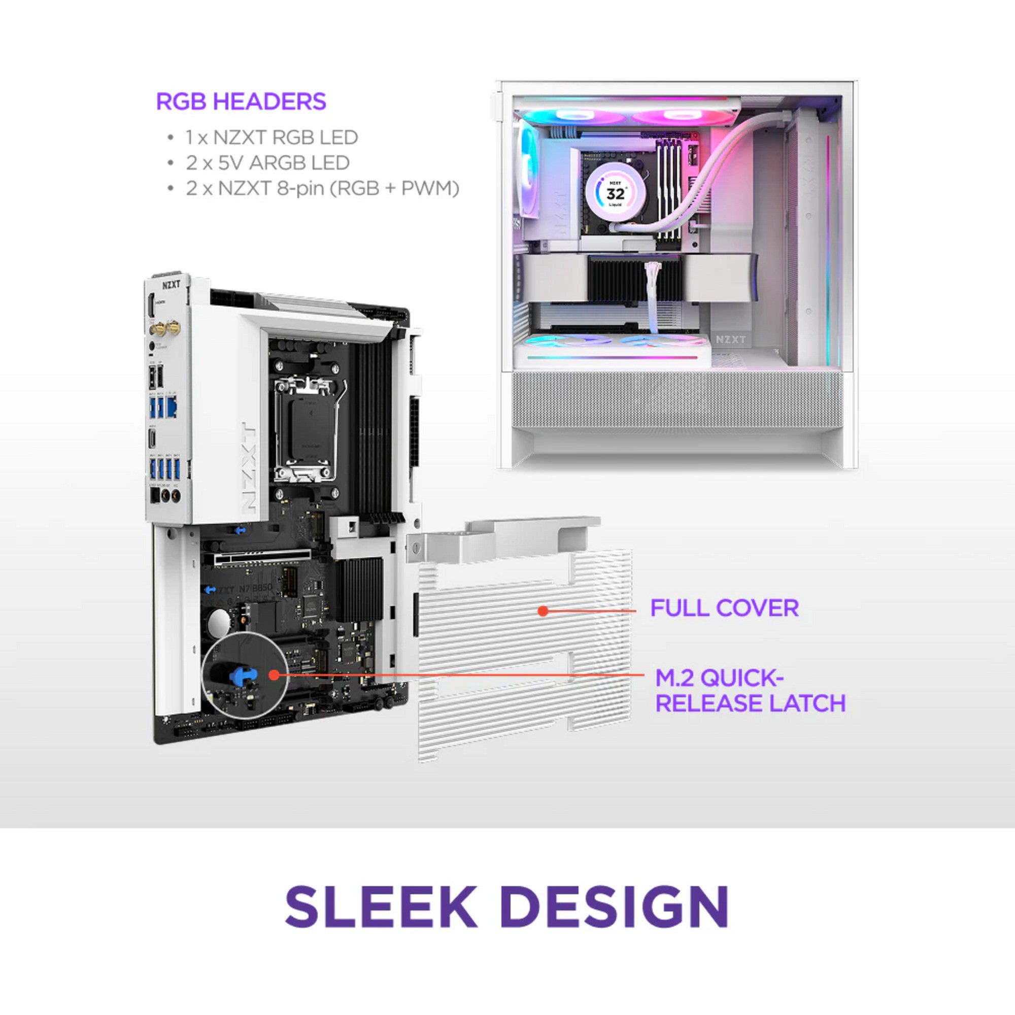 NZXT NZXT N7 B850 White, Mainboard Mainboard