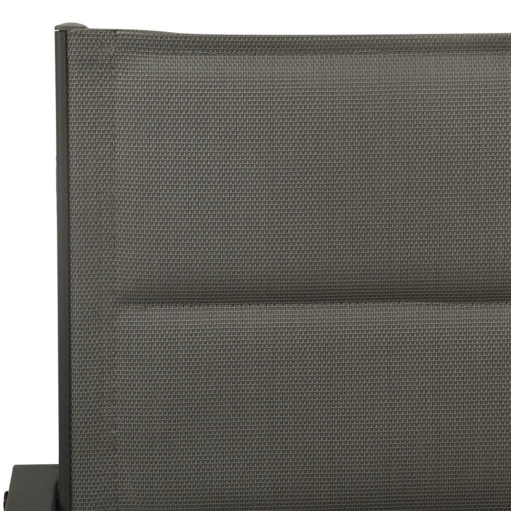 St) vidaXL Textilene Stahl Grau Stk. und Gartenstühle (2 Anthrazit und Gartenstuhl 2