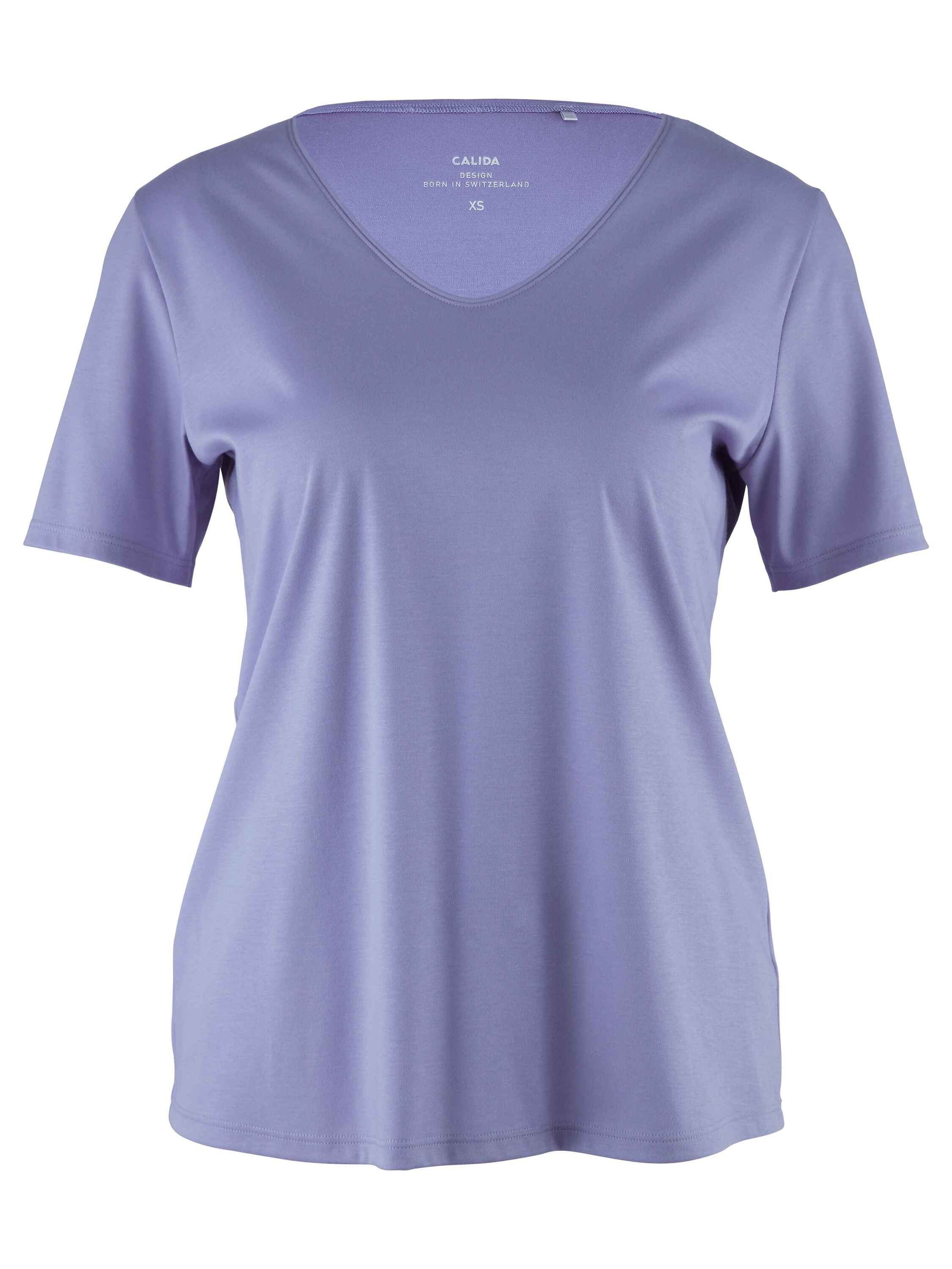 CALIDA Kurzarmshirt Kurzarm-Shirt, V-Neck (1-tlg) blue provence