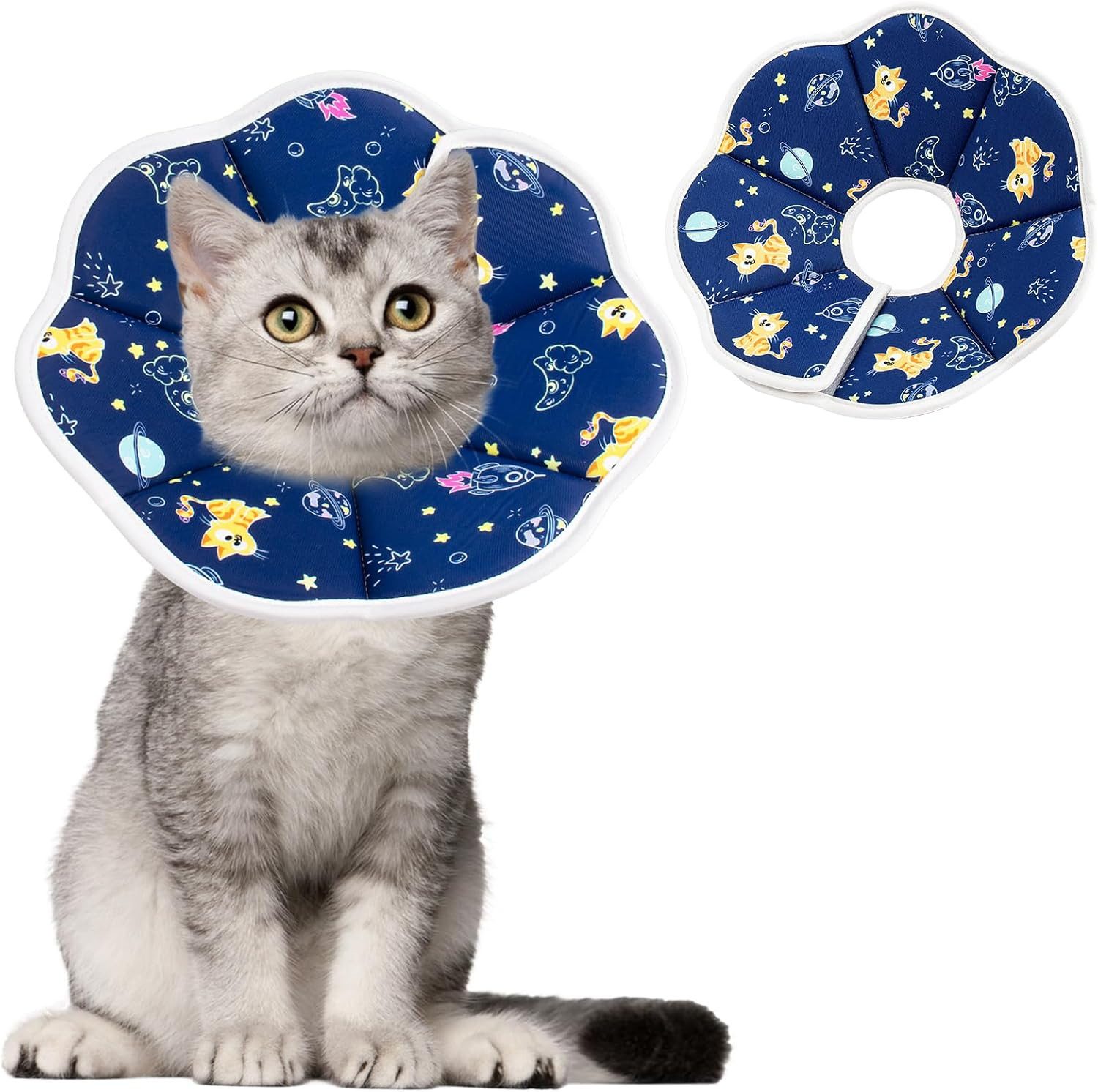 Ledander Schutzkragen Halskrause Katze,Einstellbarer Halskrause Katze Halsband, für Welpen, Kleine Hunde und Katzen