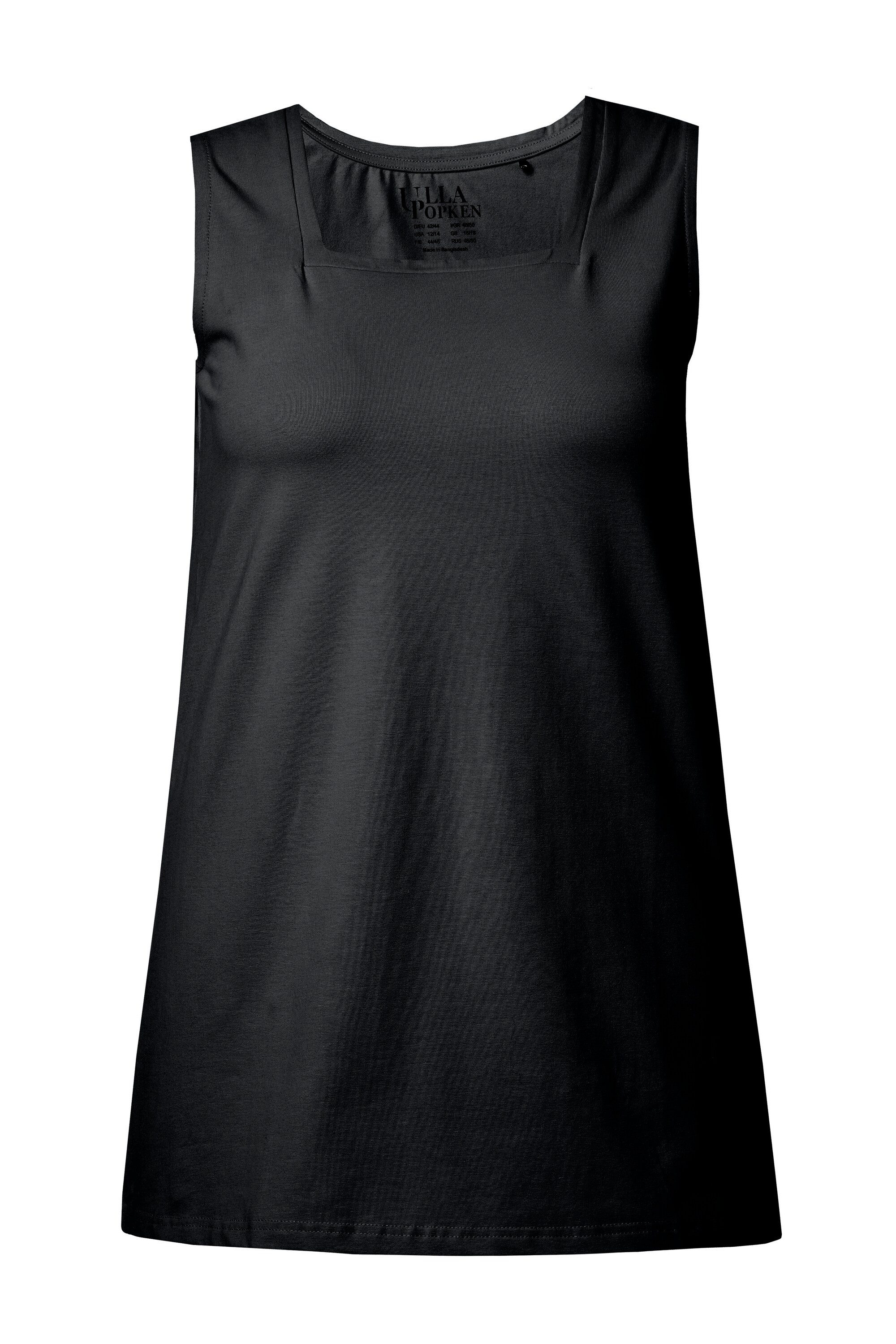 Ulla Popken Longshirt Longtop Classic Fit Carré-Ausschnitt ärmellos