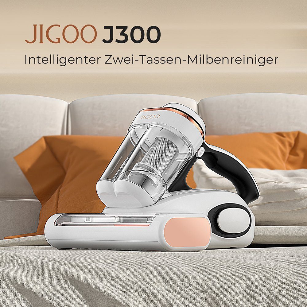 Jigoo Matratzenreinigungsgerät J300 Milbensauger, 500 W, UV-C Light, Ultraschallfunktion, für Hausstauballergiker