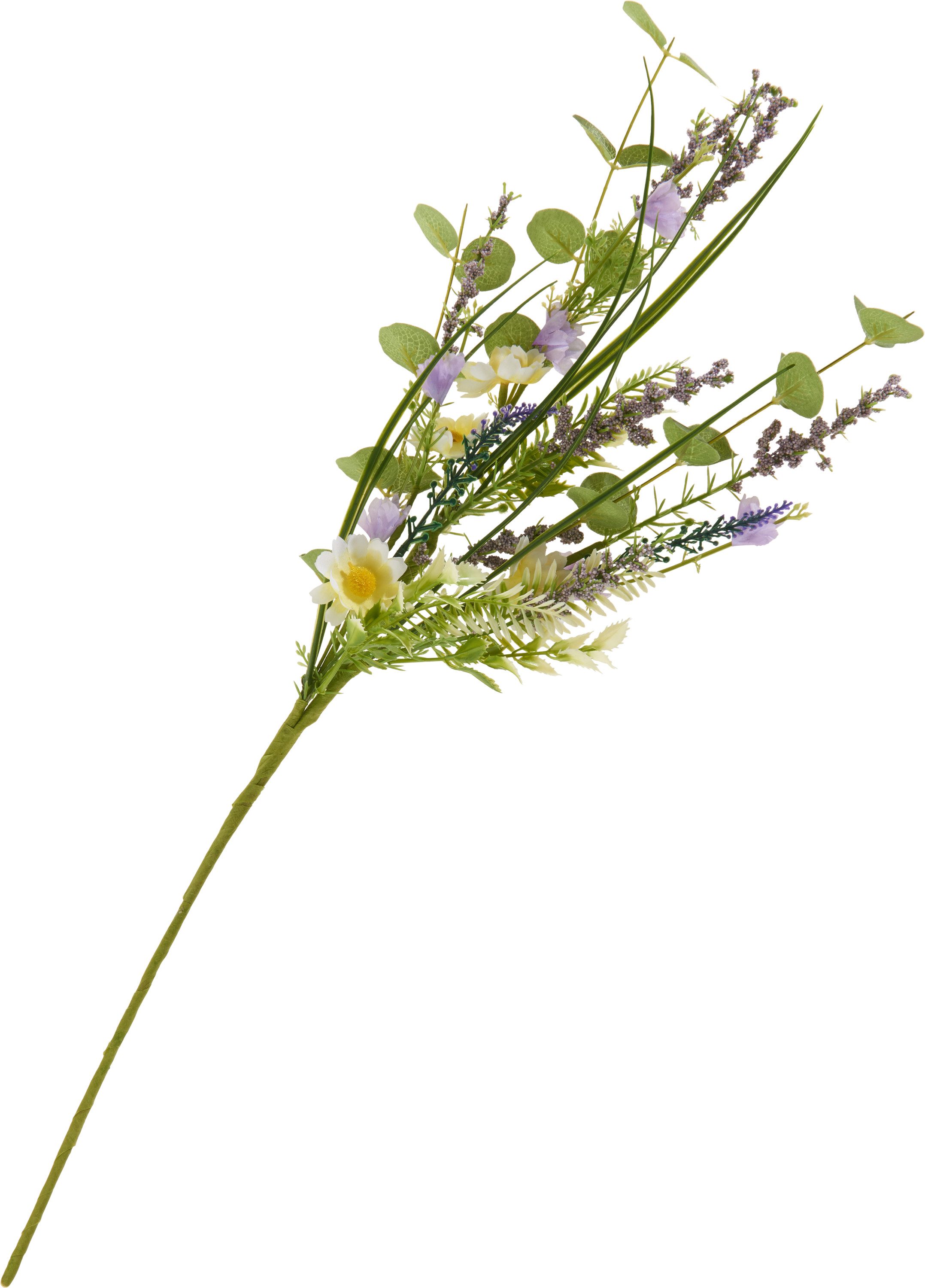 Kunstzweig Blumenbund "Lila/Gelb", VBS, 60 cm lang