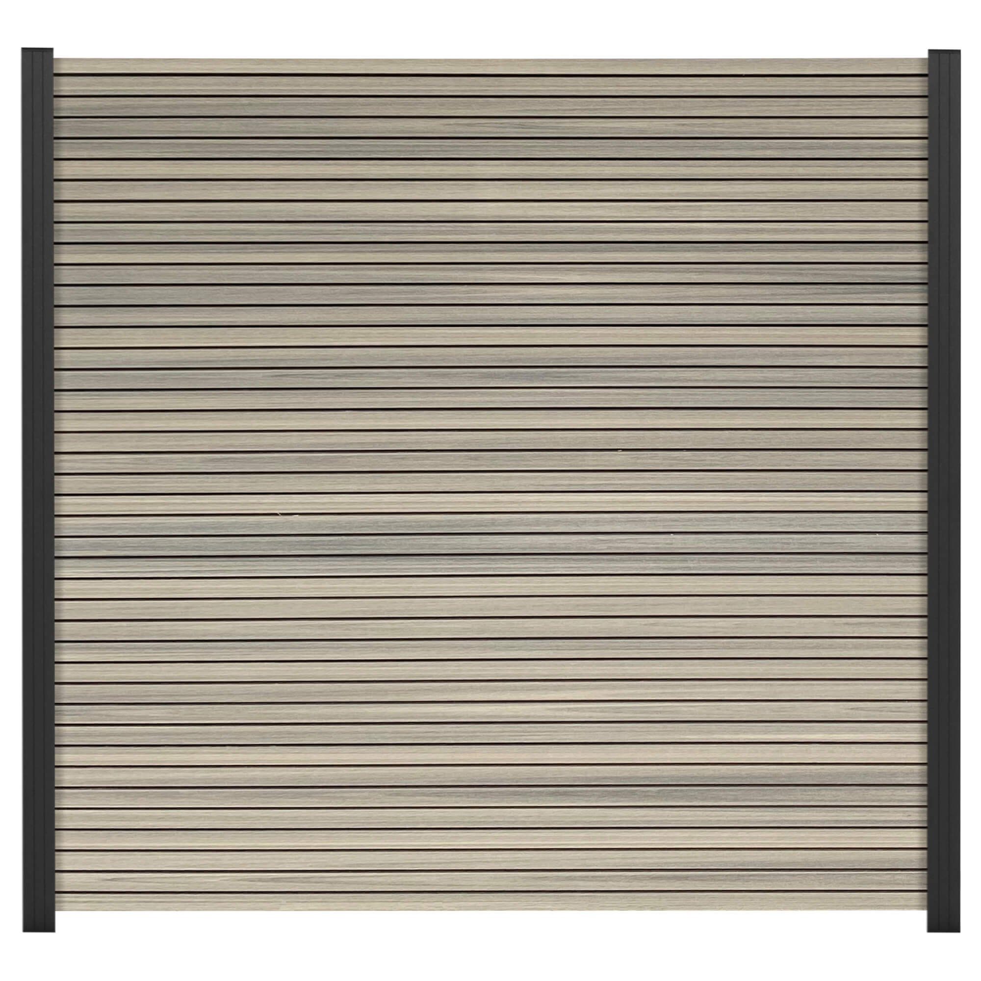 GartenLand Zaun Shadowline WPC Co-extrudiert ca. 180x180 cm, (Set, Ohne Pfosten, ca. 180x180 cm), Lamellen Co-Extrudiert, besonders haltbar, Pflegeleicht