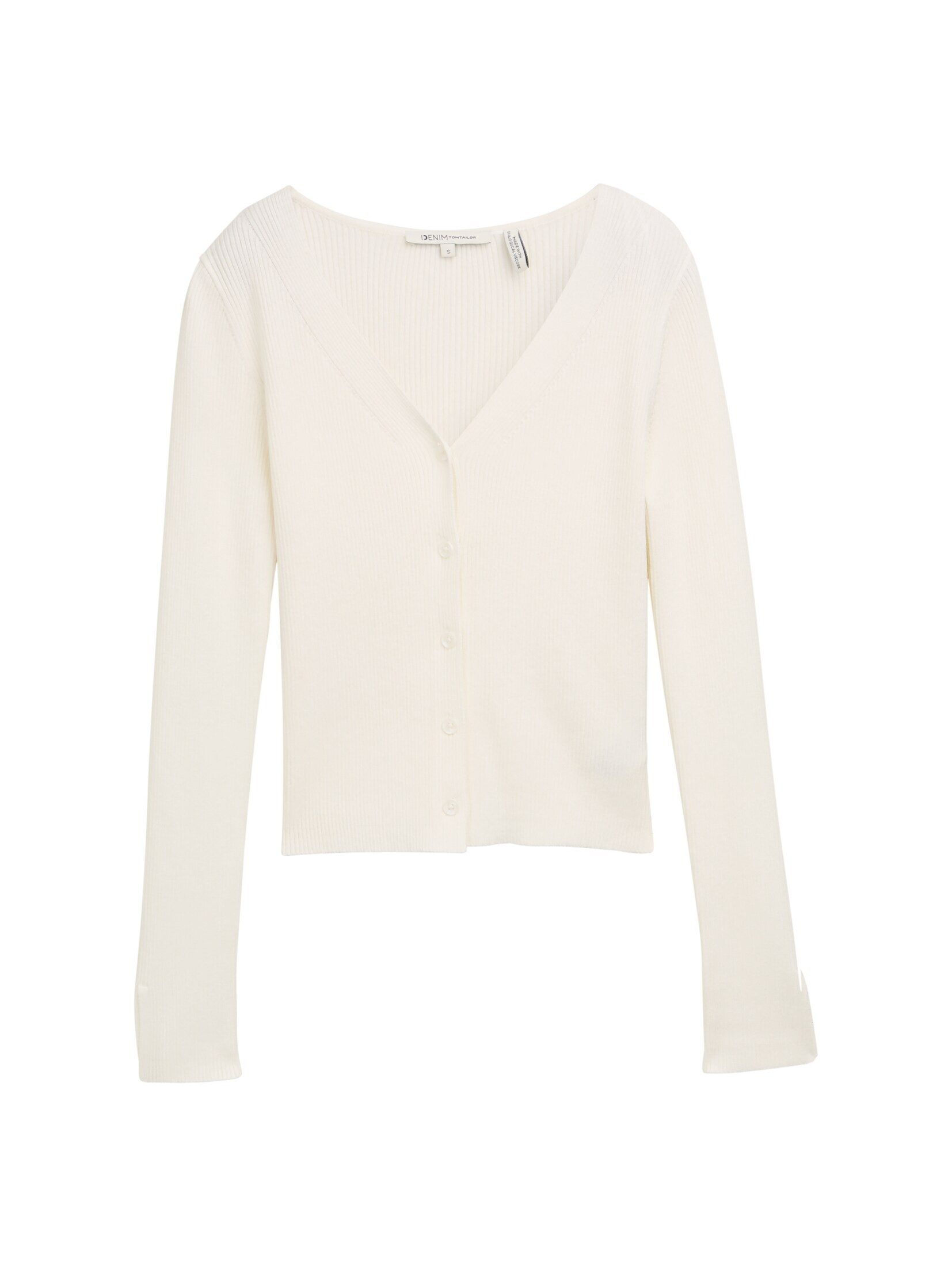 TOM TAILOR Denim Cardigan Pullover & Strickjacken Ripp Cardigan mit Ärmelsc günstig online kaufen