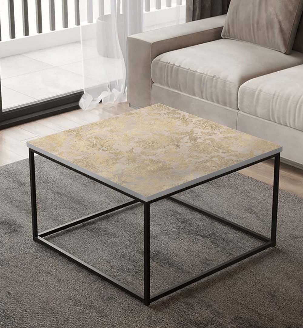 MyMaxxi Möbelfolie MyMaxxi - selbstklebende Tischfolie Vintage Ornamente verwaschen gold kompatibel mit Ikea Lacktisch Pflanzen Blätter Muster Möbelfolie Aufkleber - blasenfrei zu verkleben