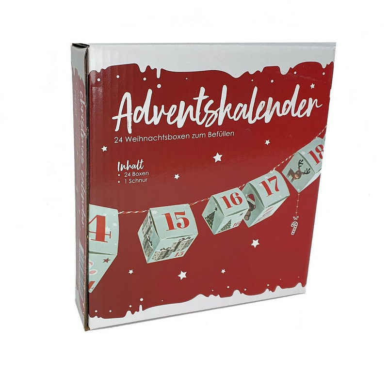 Spetebo befüllbarer Adventskalender 24 Weihnachtsboxen zum befüllen - Adventskalender (Set, 24-tlg), zum Befüllen