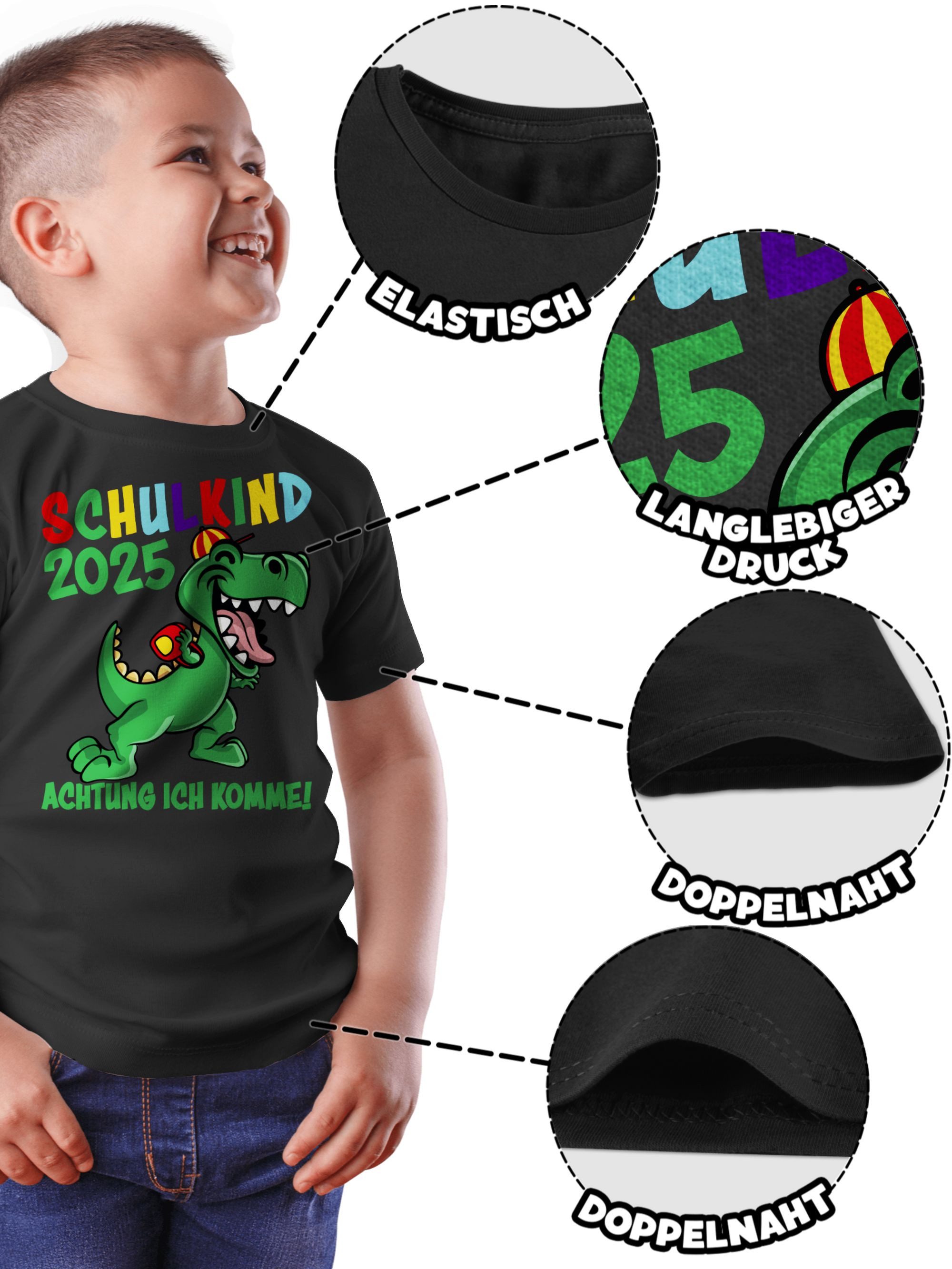 Shirtracer T-Shirt Schulkind 2025 Achtung ich komme! - bunt (1-tlg) Einschulung Junge Schulanfang Geschenke