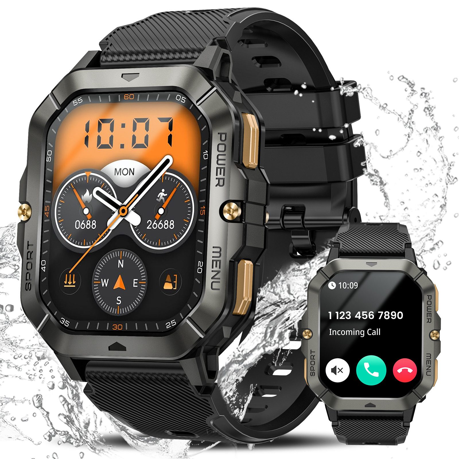 2025 NEW Smartwatch Herren Militärische mit Telefonfunktion & AI GPT Smartwatch