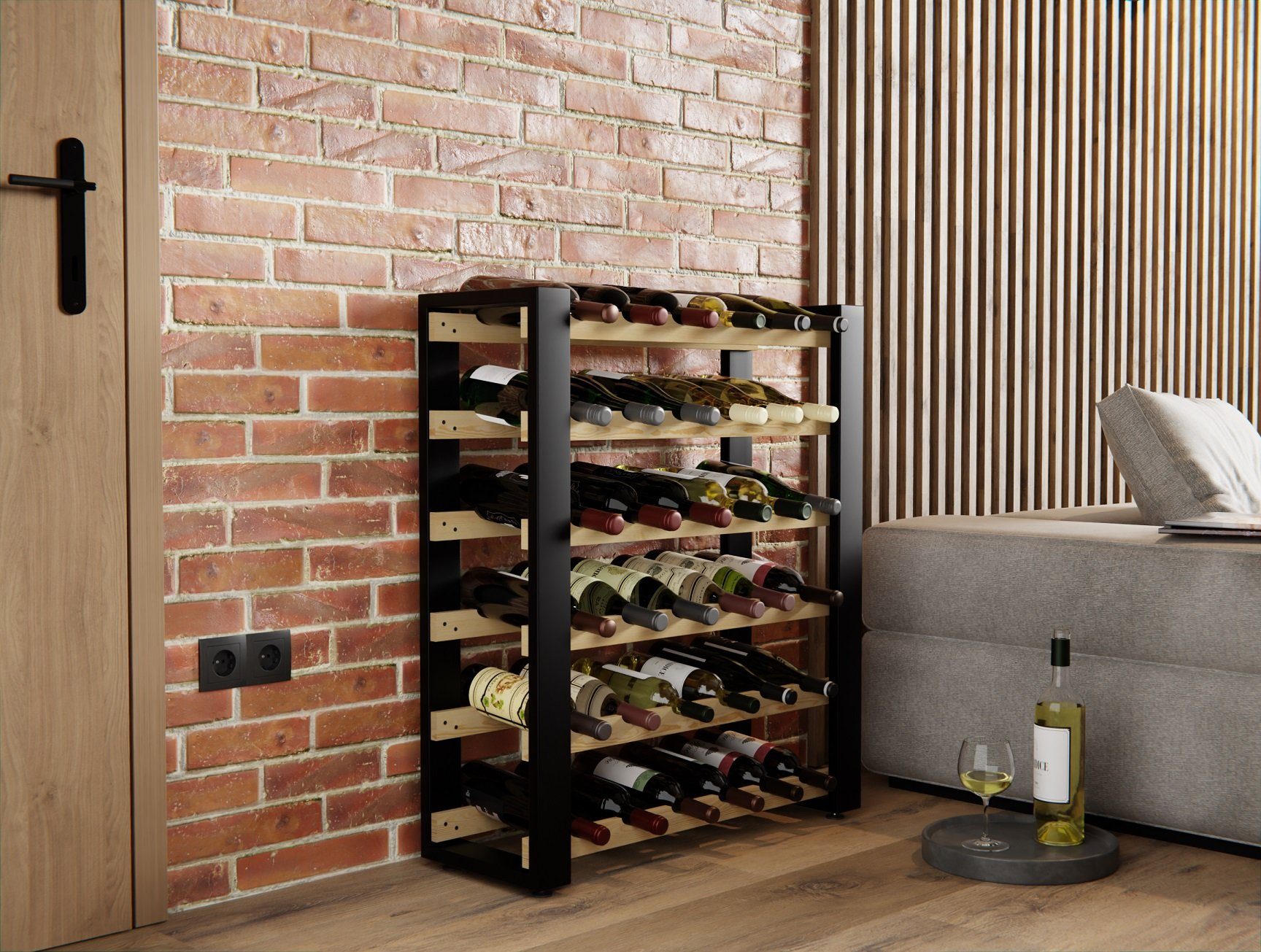 Lenmar Weinregal LOFT Weinregal aus Holz,Flaschenregal,Kellerregal,Regale,W günstig online kaufen