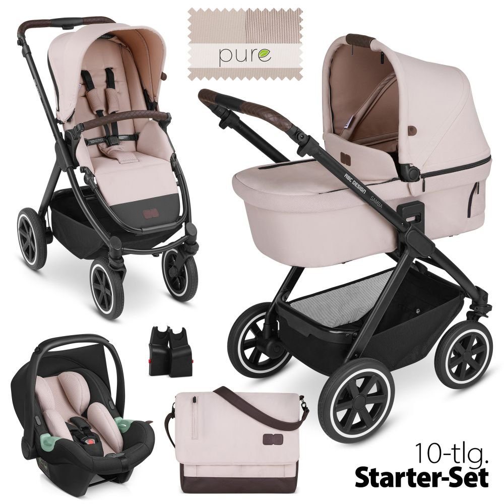 ABC Design 2 in 1 Kinderwagen Salsa 4 Air Fashion Edition Starter Set –  Kombikinderwagen für Neugeborene & Babys – Inkl. Sportsitz, Babywanne &  Zubehör – Radfederung & Luftreifen – Farbe: cream : : Baby