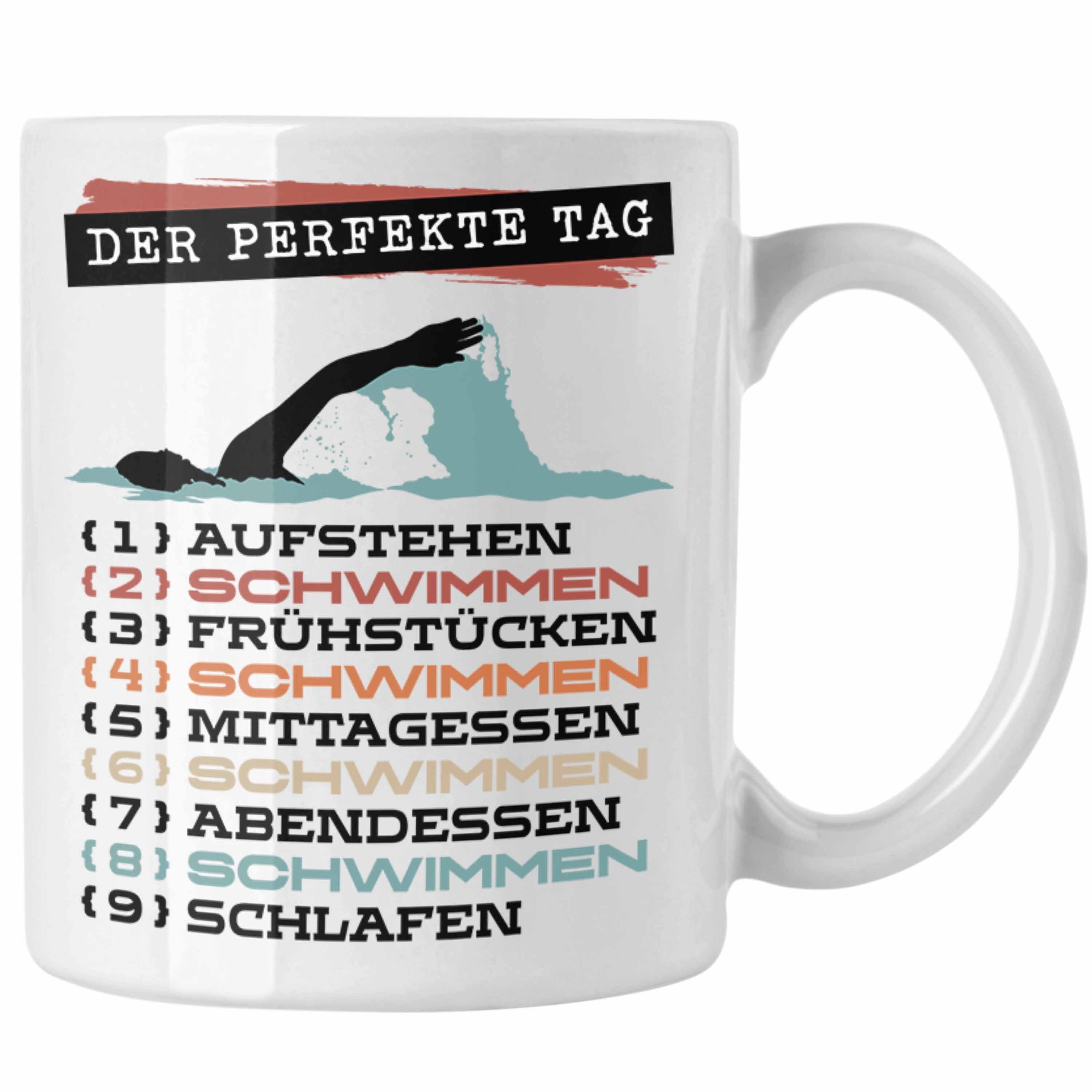 Tasse Der Schwimmer Weiss Tag Trendation Tasse - Trendation Geschenk Perfekte Becher Schwimme