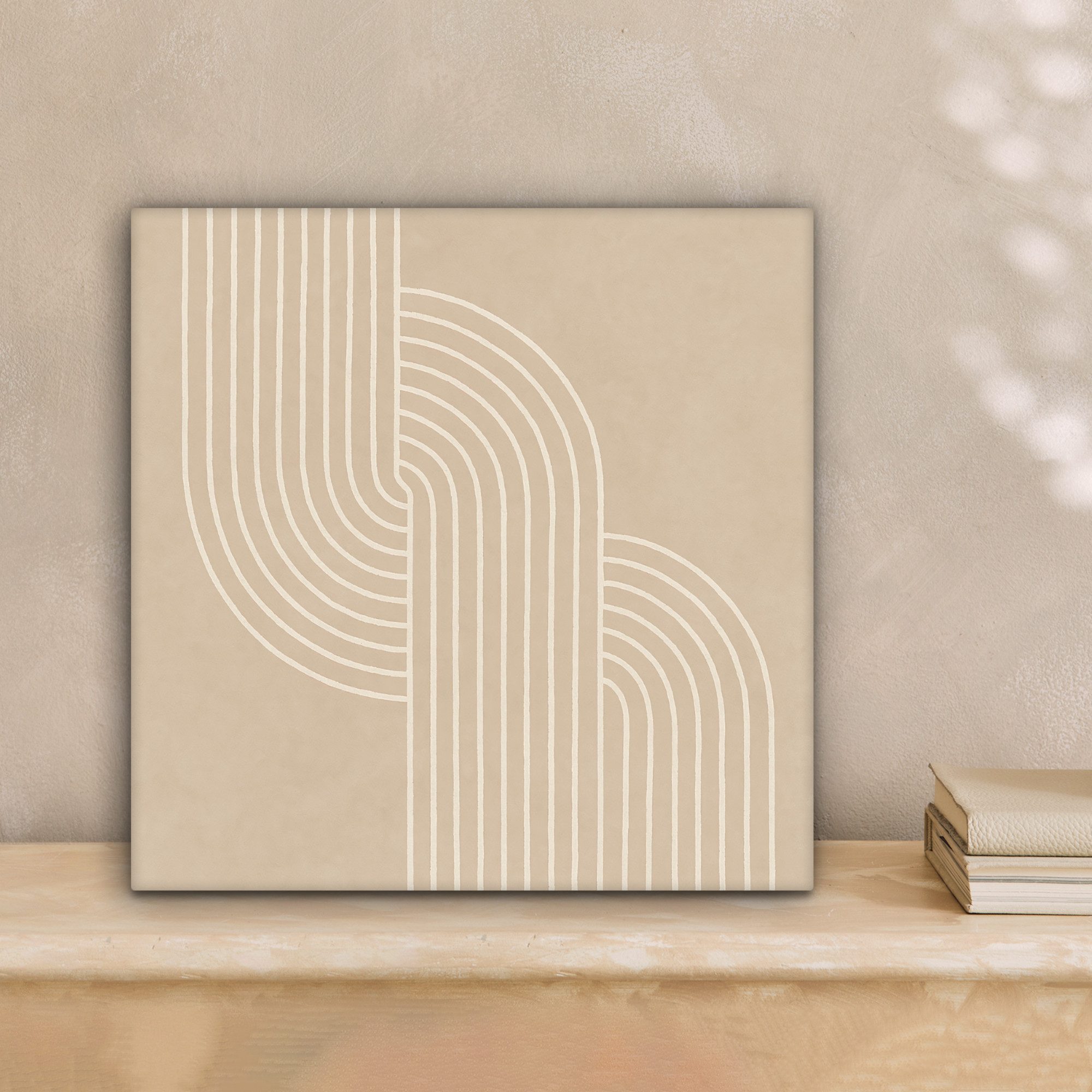OneMillionCanvasses® Leinwandbild Parallele Linien - Leichte Textur - Beige günstig online kaufen