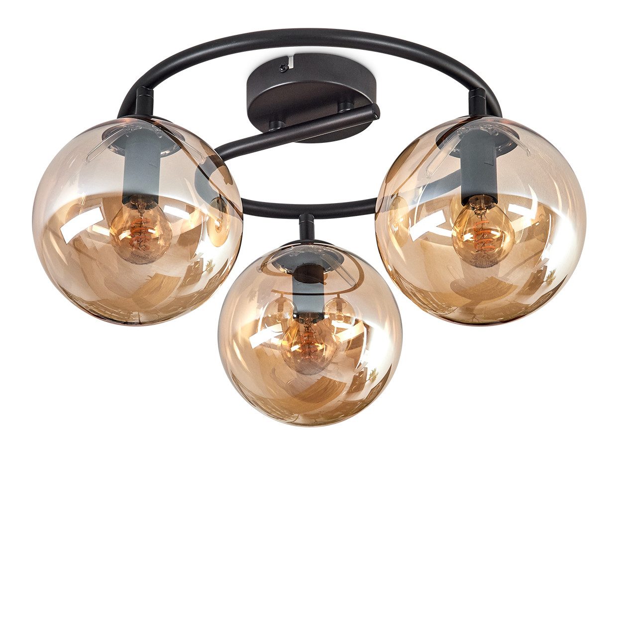 hofstein Deckenleuchte Deckenlampe aus Metall/Glas in günstig online kaufen