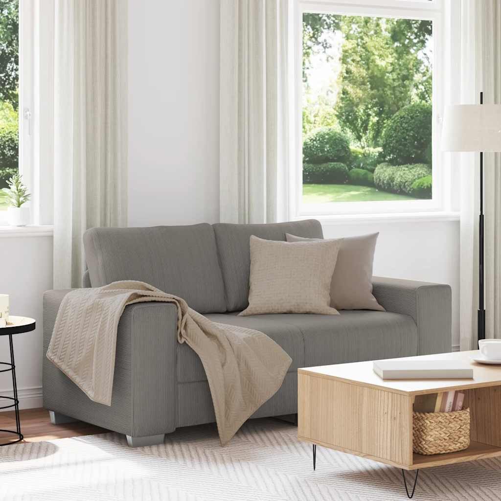 vidaXL Sofa Zweisitzer-Sofa Hellgrau 160x77x82 cm Cordstoff, 1 Teile – Bild 2 von 5