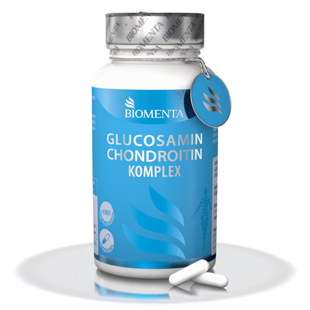 BIOMENTA Glucosamin + Chondroitin Komplex - 60 Knochen Kapseln (Zink, Hyaluron) Kapseln, 60 St., 53.70 g