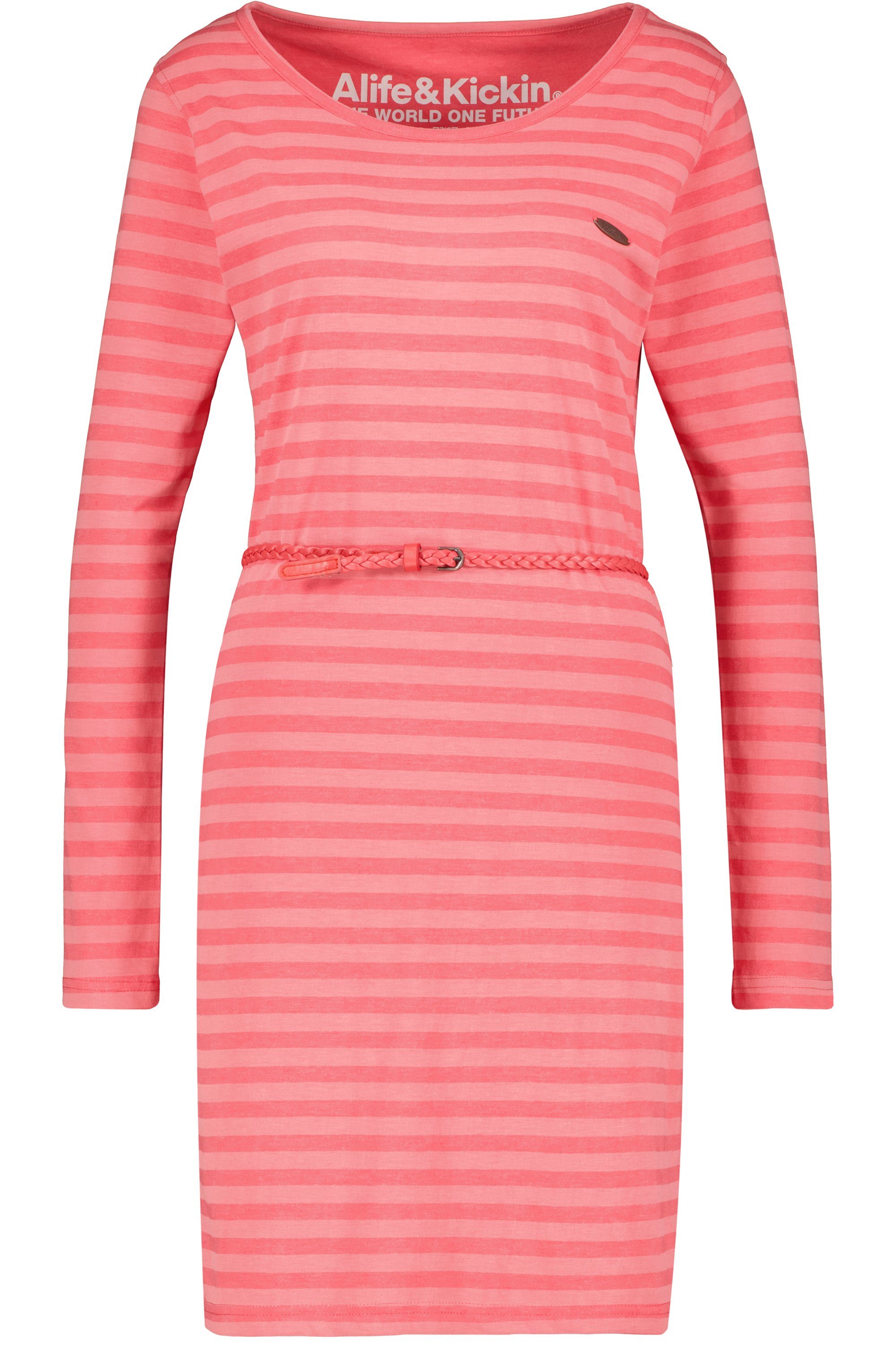 & Damen Alife Dress Langarmkleid, Longsleeve Blusenkleid Z EllinAK coral Kleid Kickin