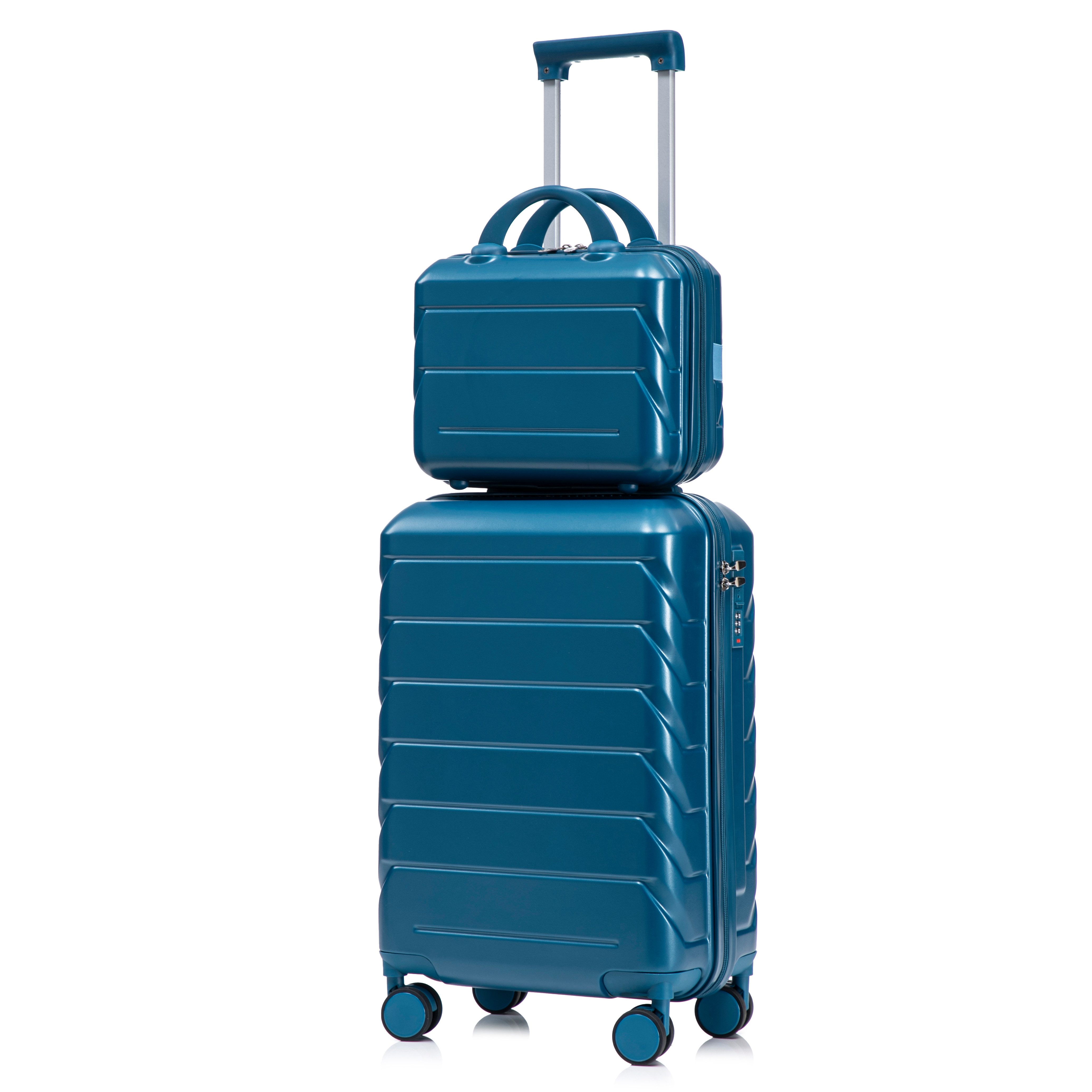 REDOM Kofferset Spinner-Trolleyset, 4 Rollen, (mit Kosmetiktasche, 2 tlg., S-M-Set)